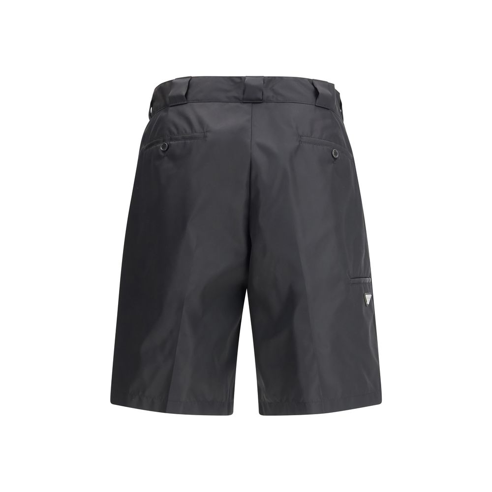 Prada Black Recycled Polyamide Bermuda Shorts - Image 2