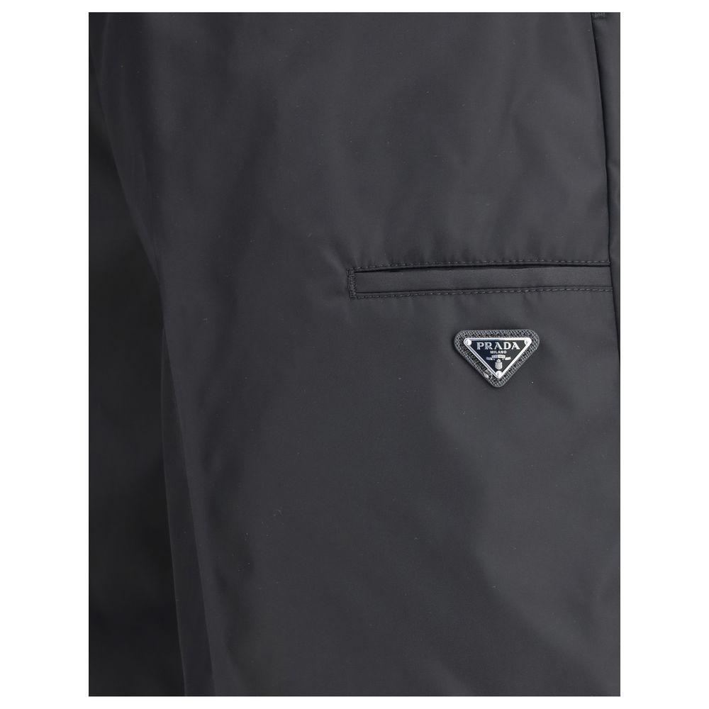 Prada Black Recycled Polyamide Bermuda Shorts - Image 3