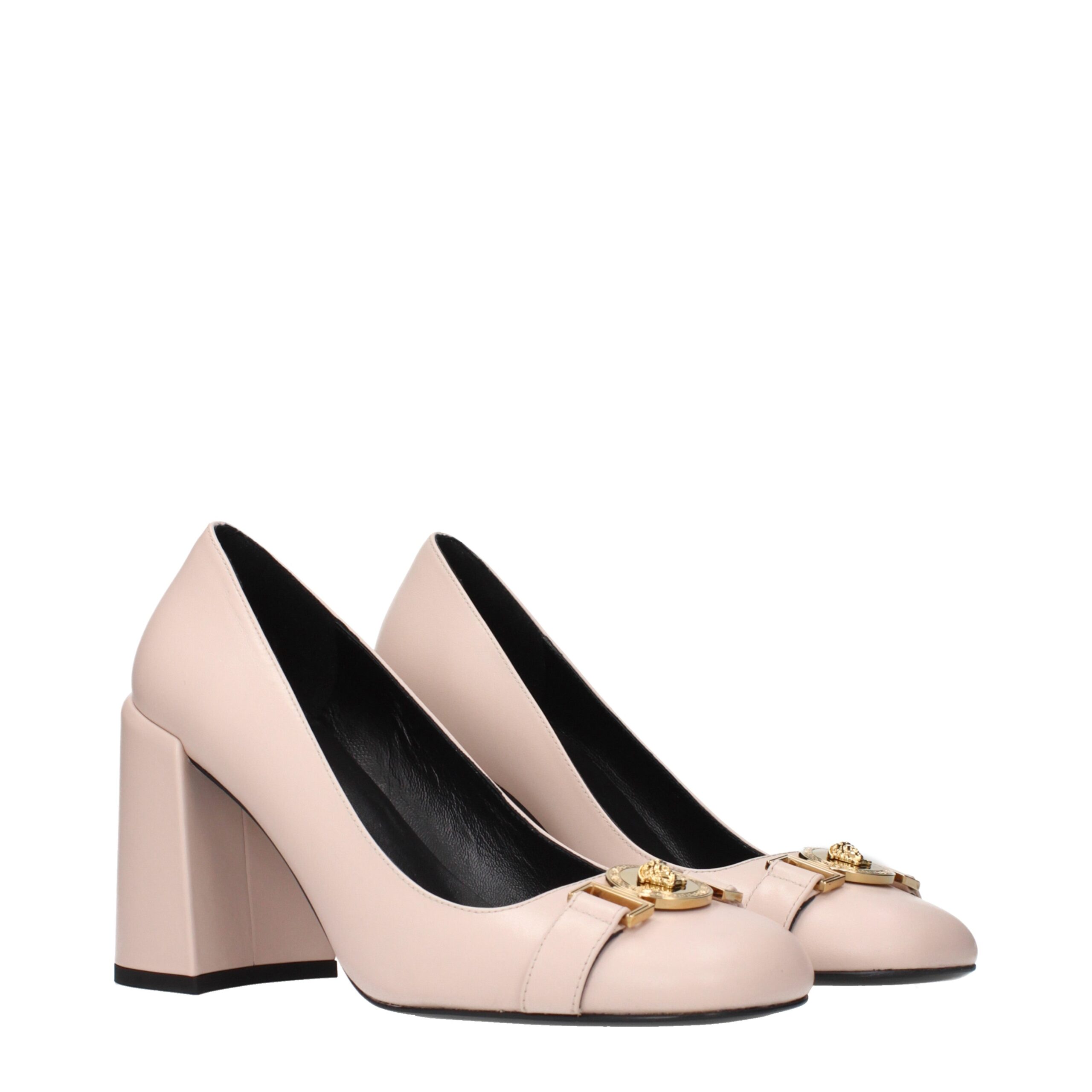 Versace Pink Leather High Heel Pumps - Image 2
