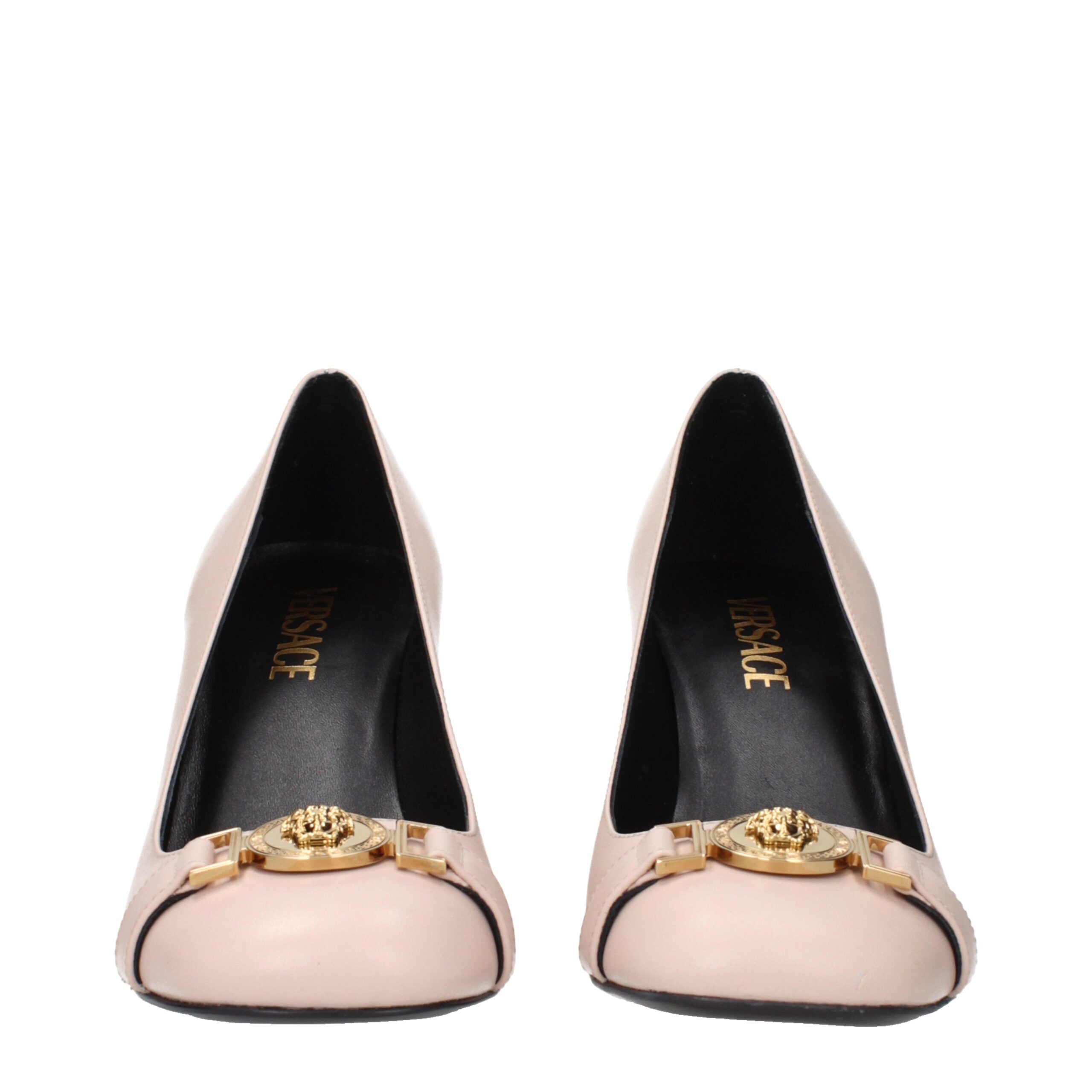 Versace Pink Leather High Heel Pumps - Image 3