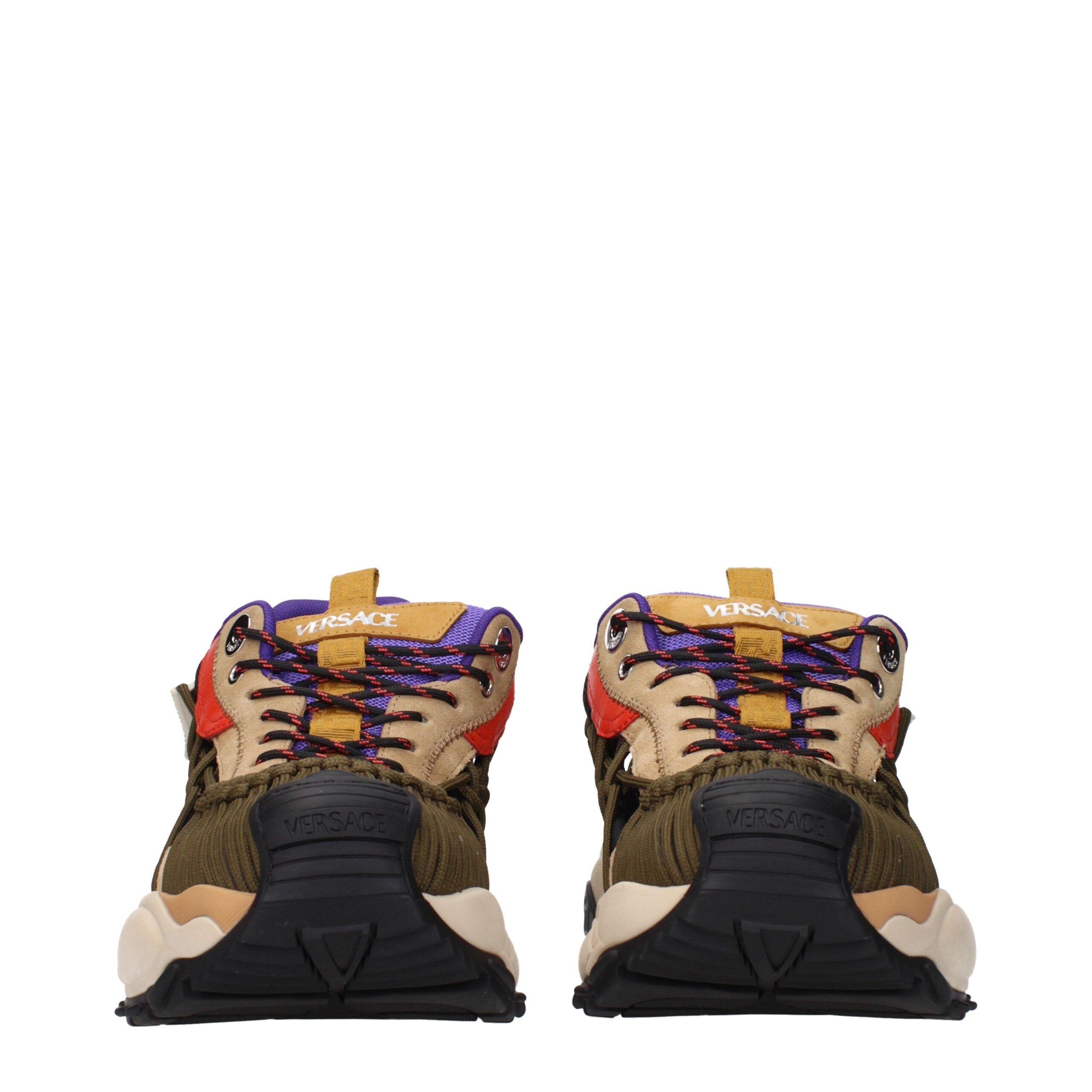 Versace Beige Leather Athletic Sneakers - Image 3