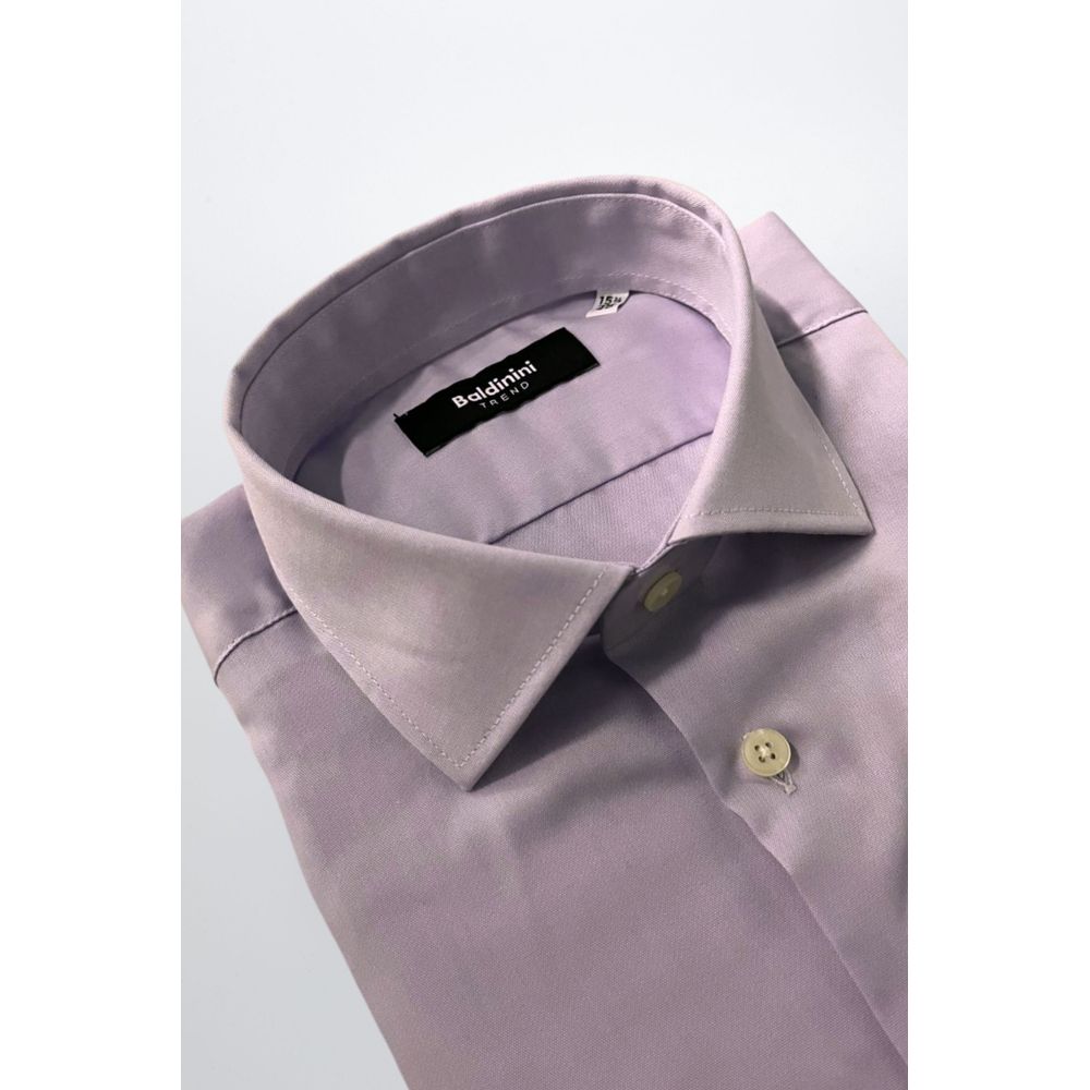 Baldinini Trend Purple Cotton Men Shirt - Image 2