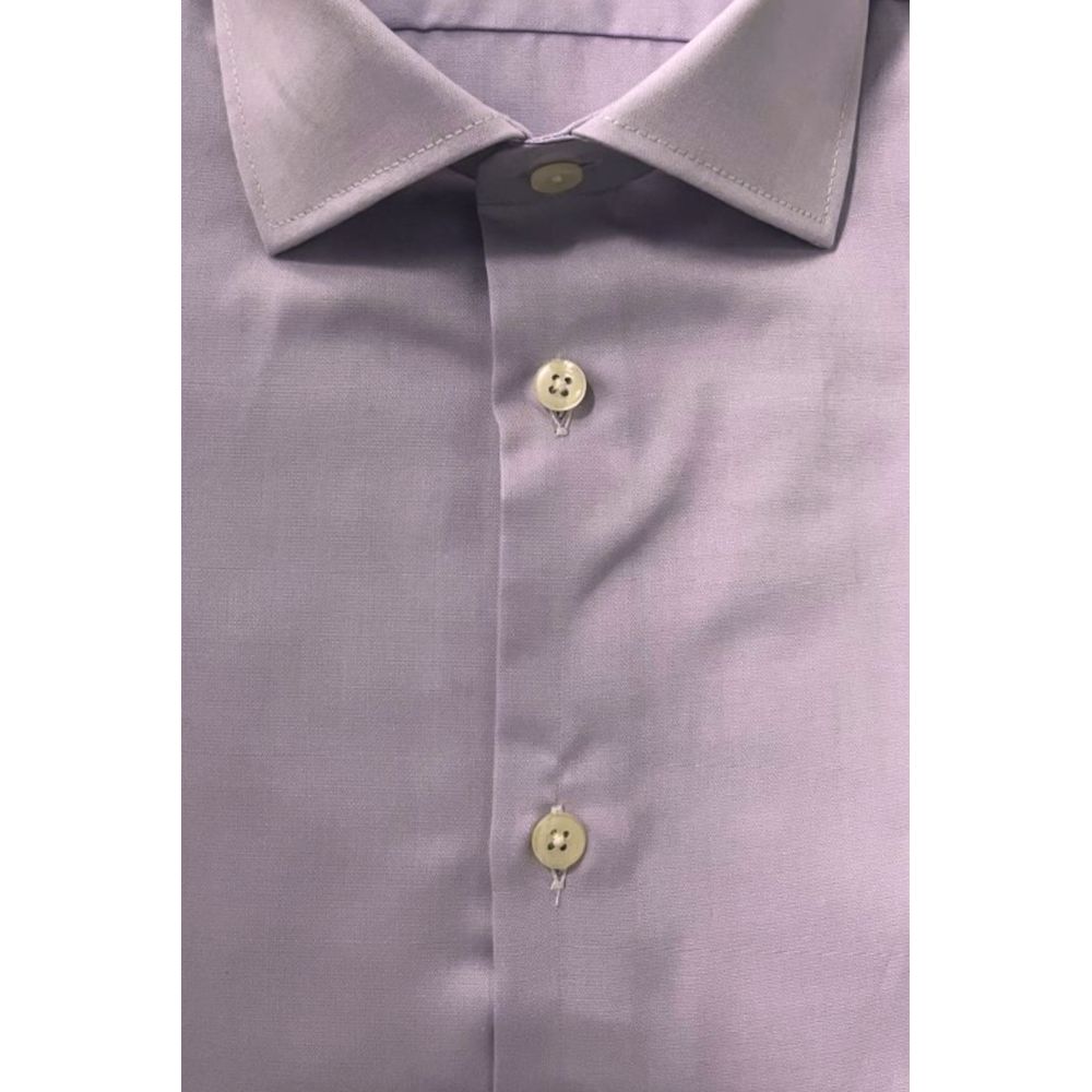 Baldinini Trend Purple Cotton Men Shirt - Image 3