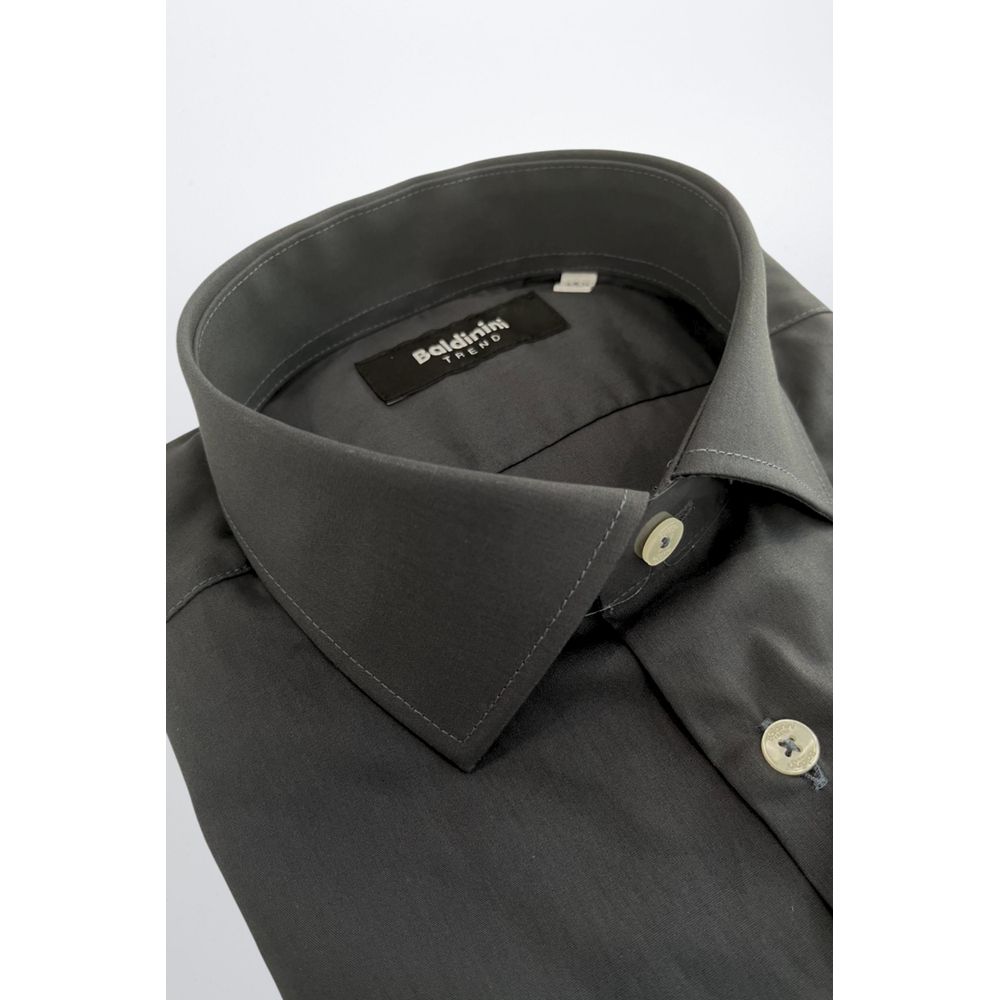 Baldinini Trend Gray Cotton Shirt - Image 2