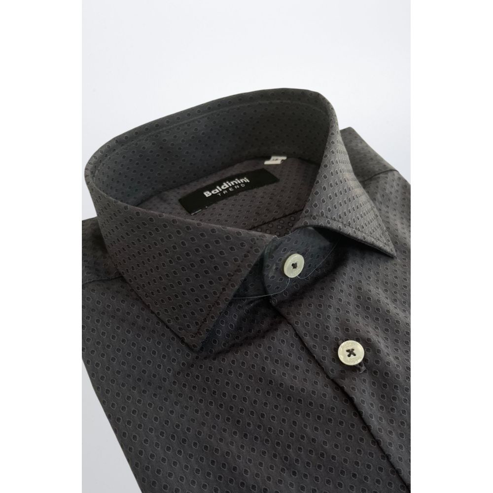 Baldinini Trend Gray Cotton Men Shirt - Image 2