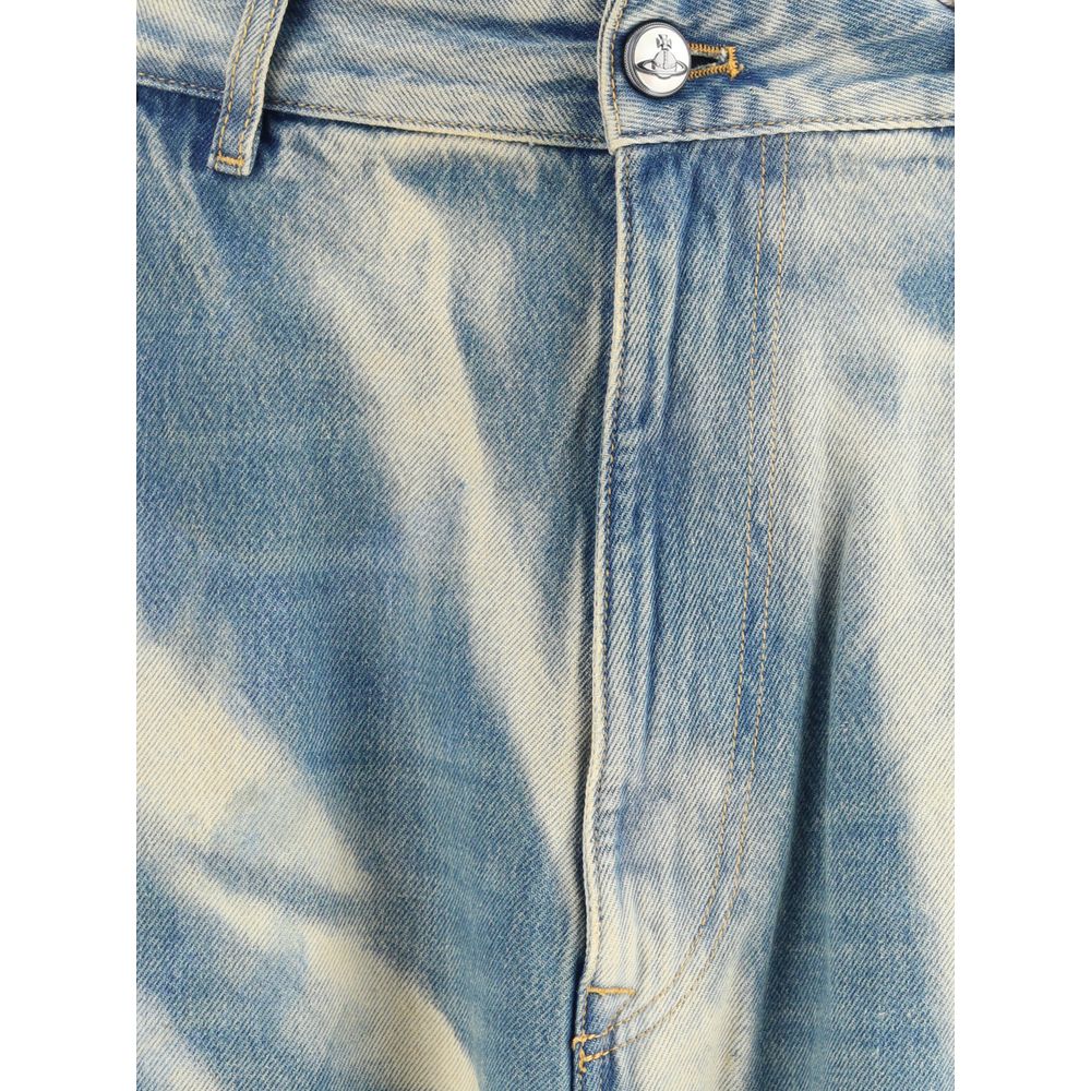 Vivienne Westwood Light Blue Cotton Relaxed Fit Jeans - Image 3