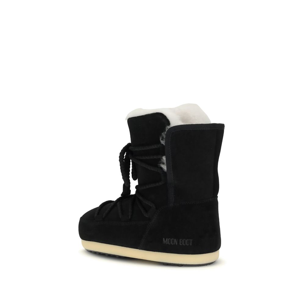Moon Boot Black Leather Ankle Boots - Image 3