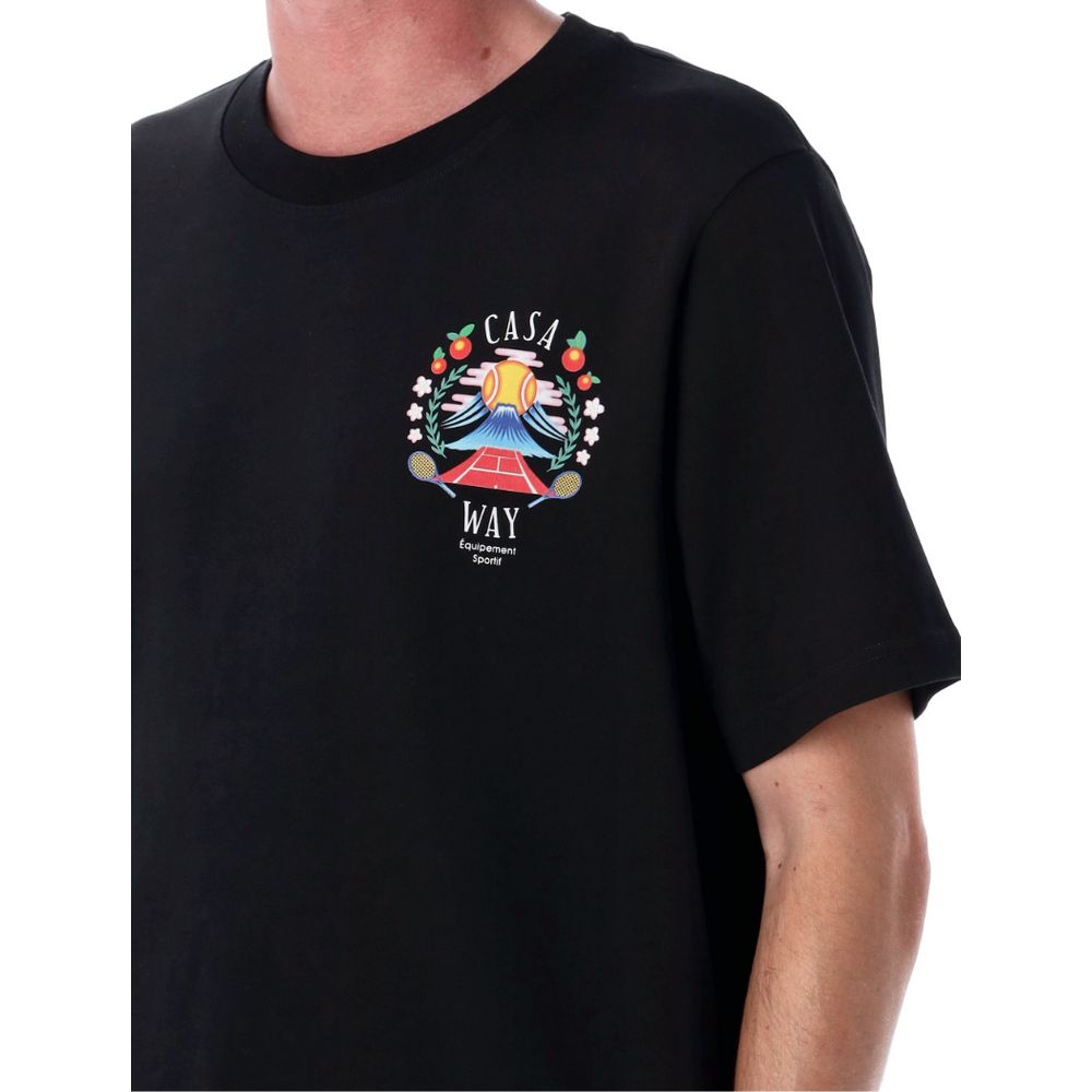 Casablanca Black Cotton Men's T-Shirt - Image 5