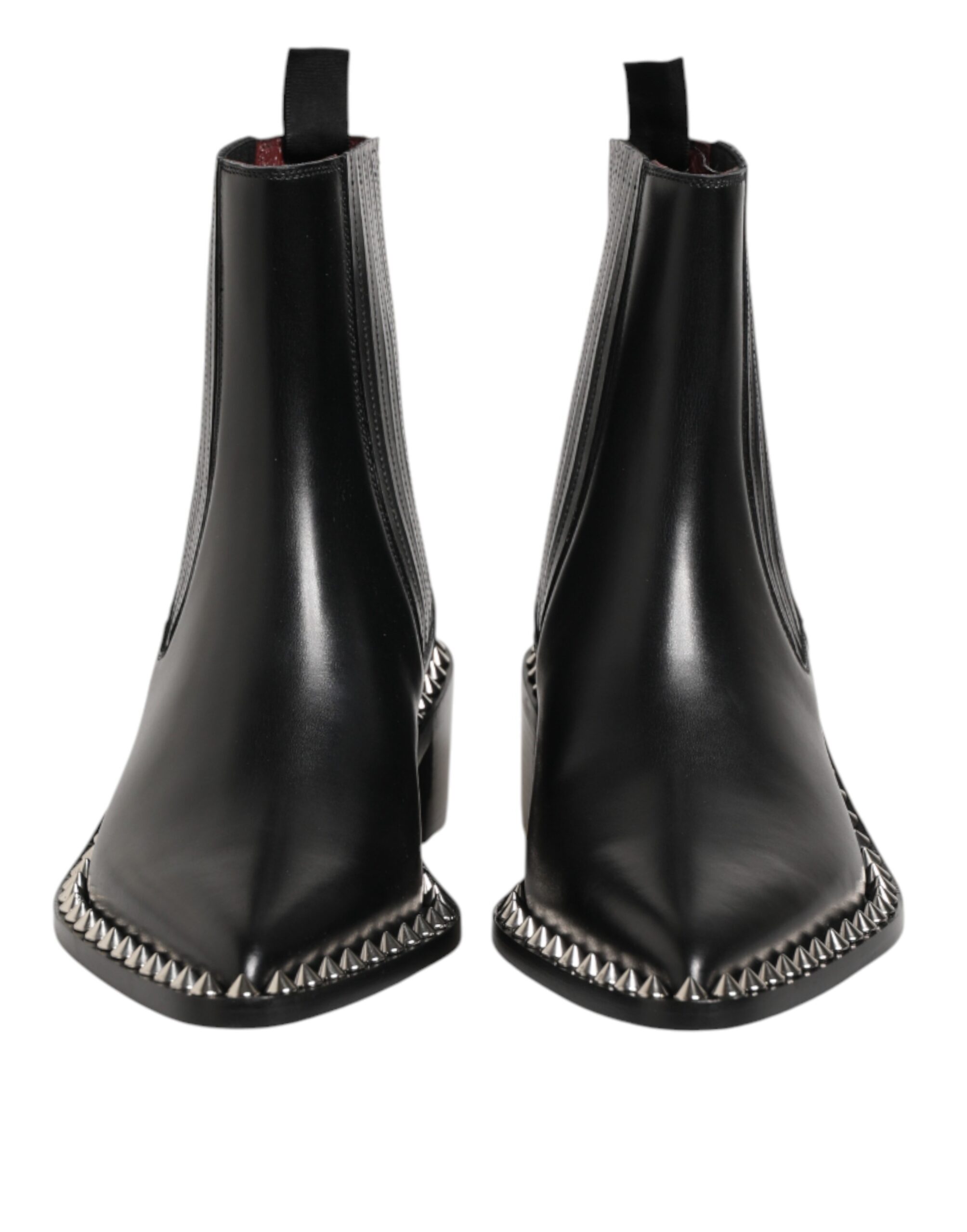 Dolce & Gabbana Black Studded Chelsea Short Ankle Boots Shoes - Image 3