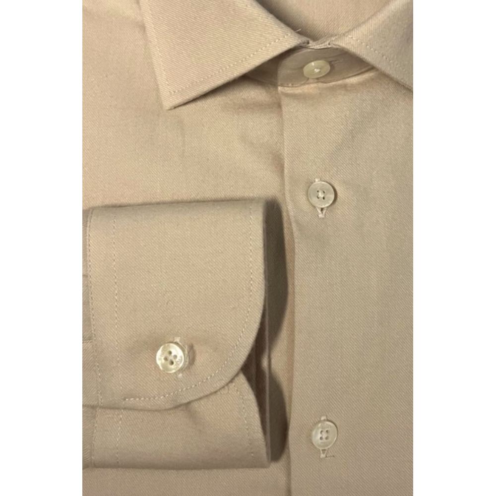 Baldinini Trend Beige Cotton Shirt - Image 4