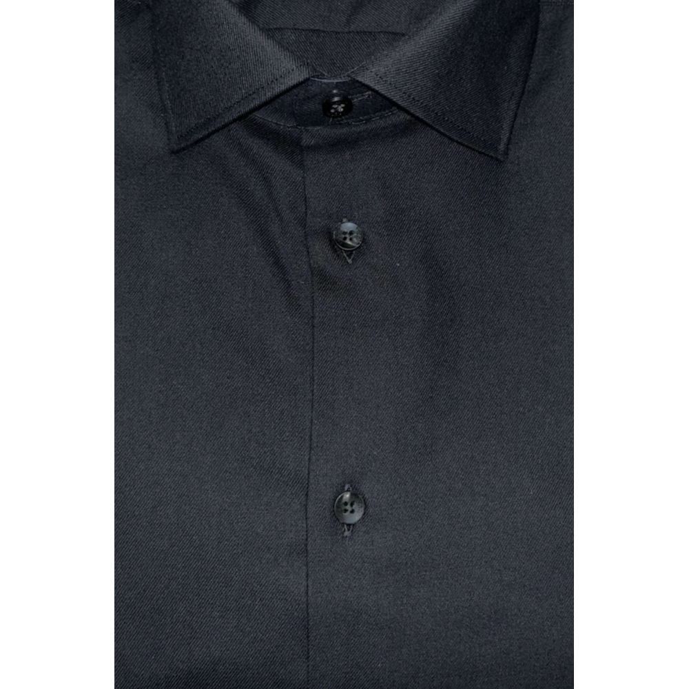 Baldinini Trend Black Cotton Men Shirt - Image 3