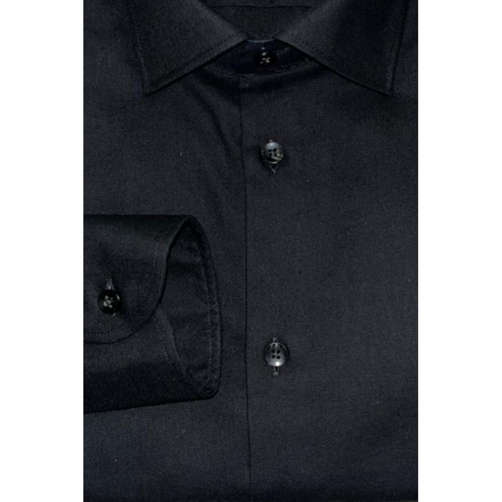 Baldinini Trend Black Cotton Men Shirt - Image 4
