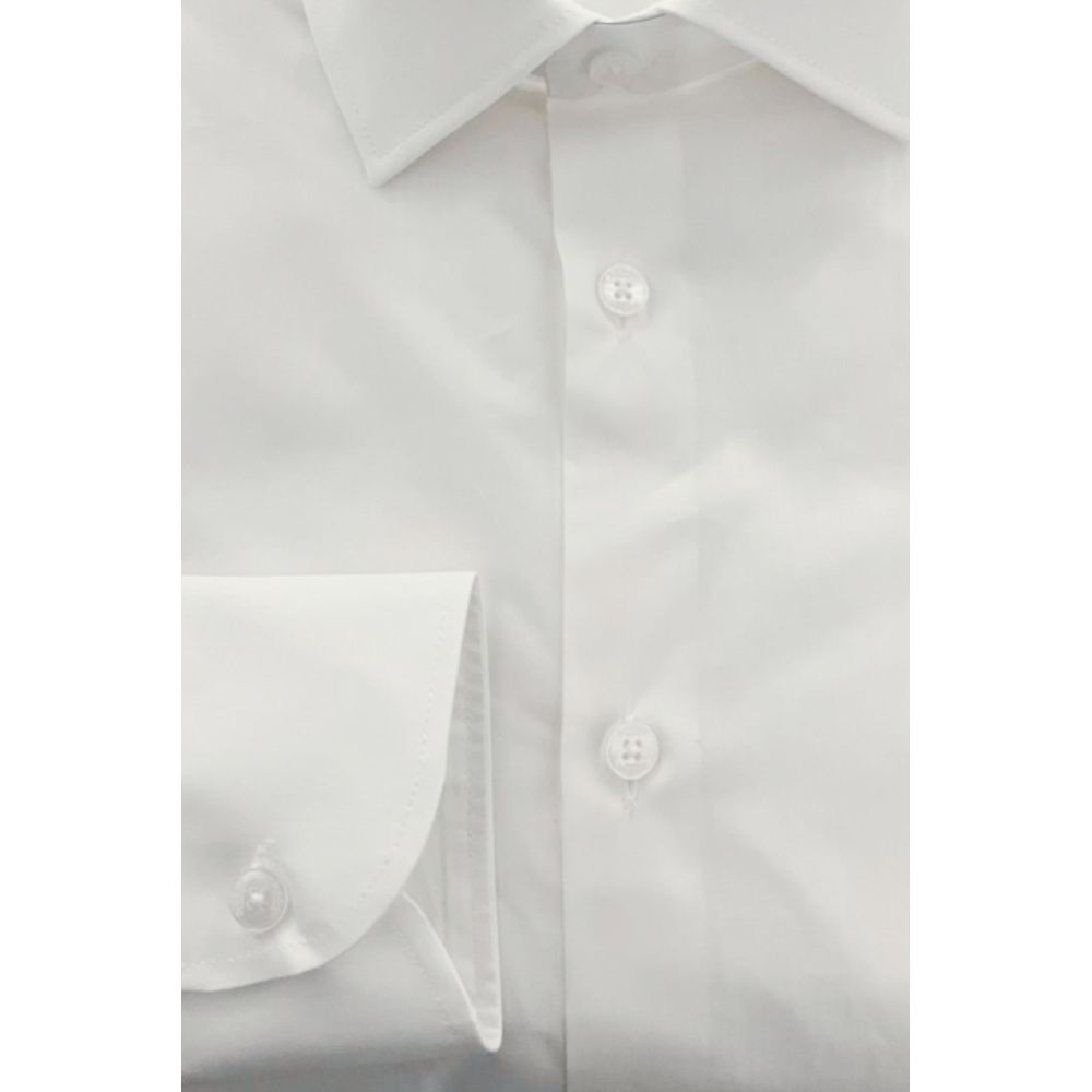 Baldinini Trend White Cotton Men Shirt - Image 4