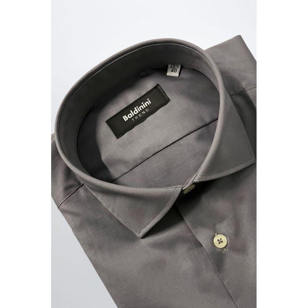 Baldinini Trend Gray Cotton Shirt - Image 2