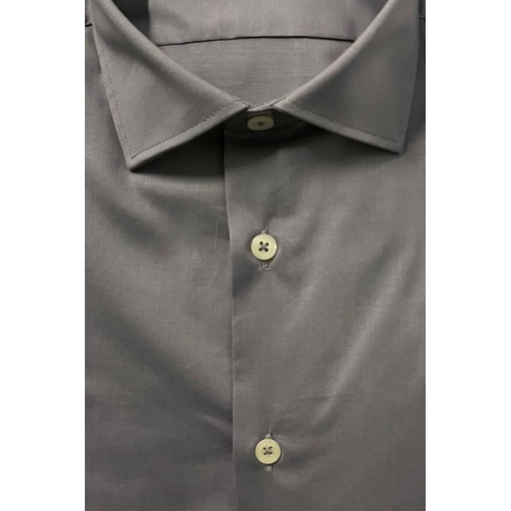 Baldinini Trend Gray Cotton Shirt - Image 3