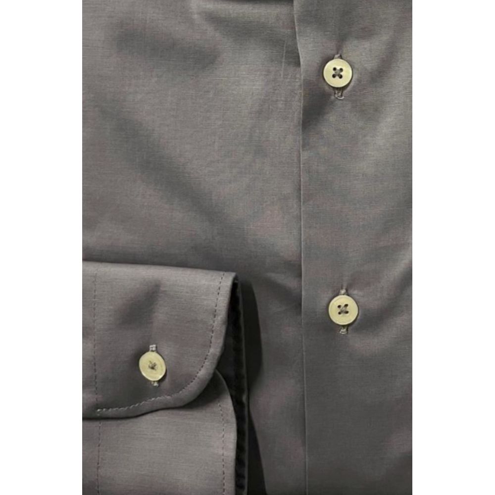 Baldinini Trend Gray Cotton Shirt - Image 4