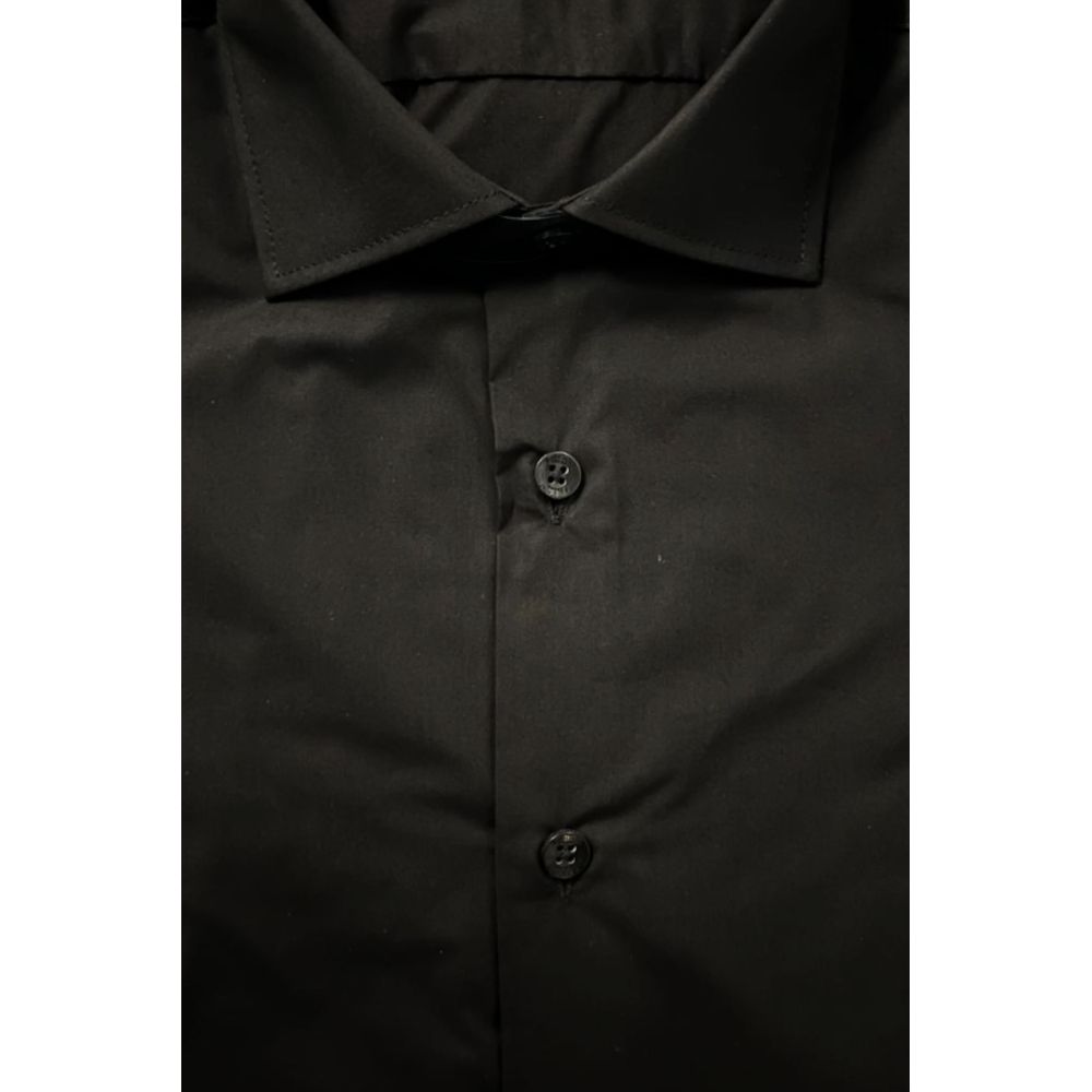 Baldinini Trend Black Cotton Men's Shirt - Image 3