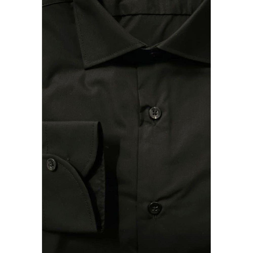 Baldinini Trend Black Cotton Men's Shirt - Image 4