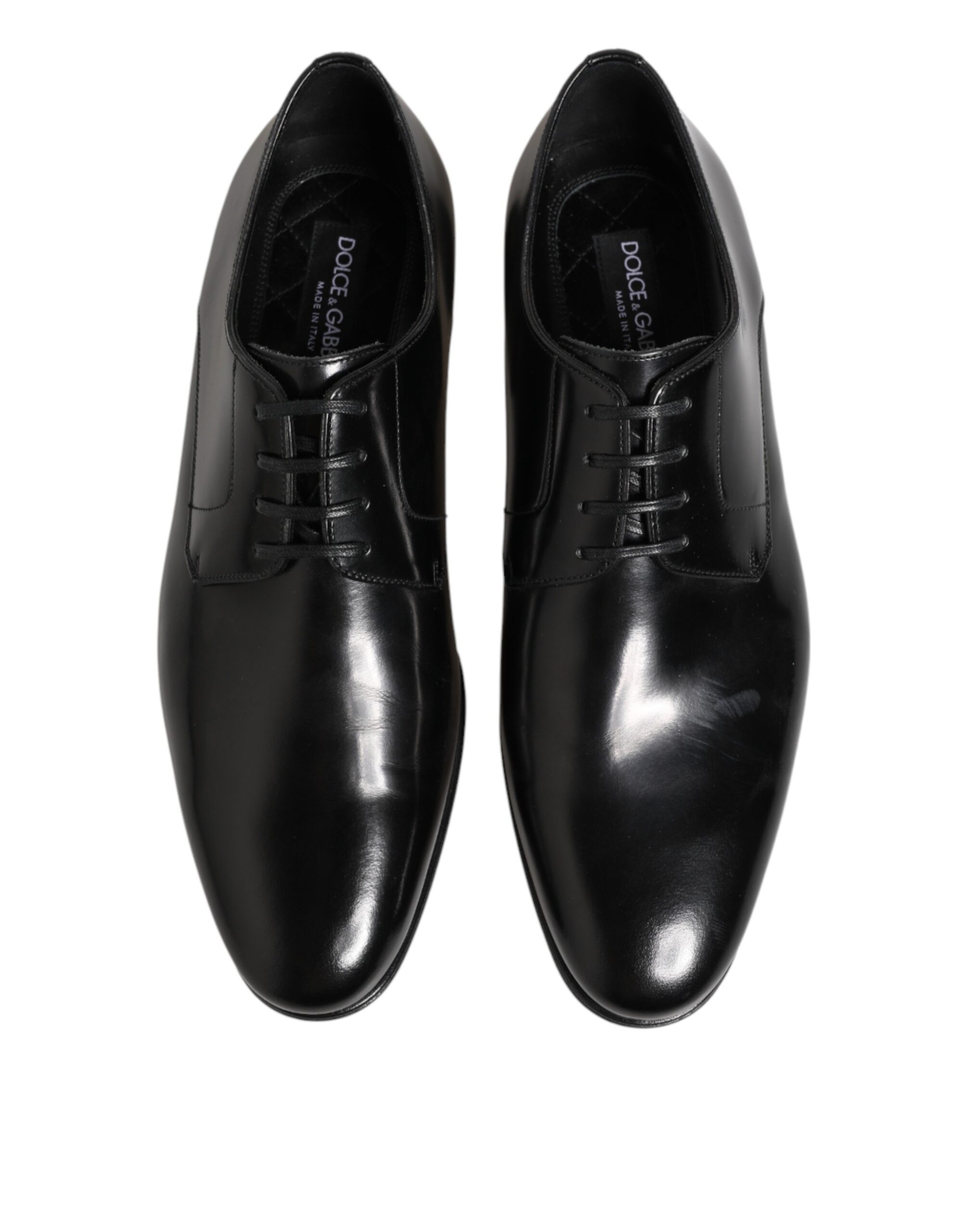 Dolce & Gabbana Black Calfskin Leather Derby Men Dress Shoes - Image 4