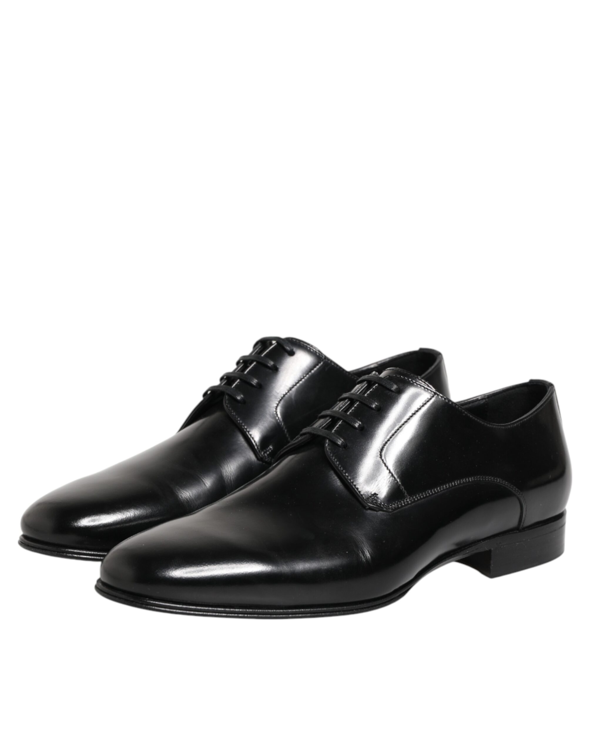 Dolce & Gabbana Black Calfskin Leather Derby Men Dress Shoes - Image 5