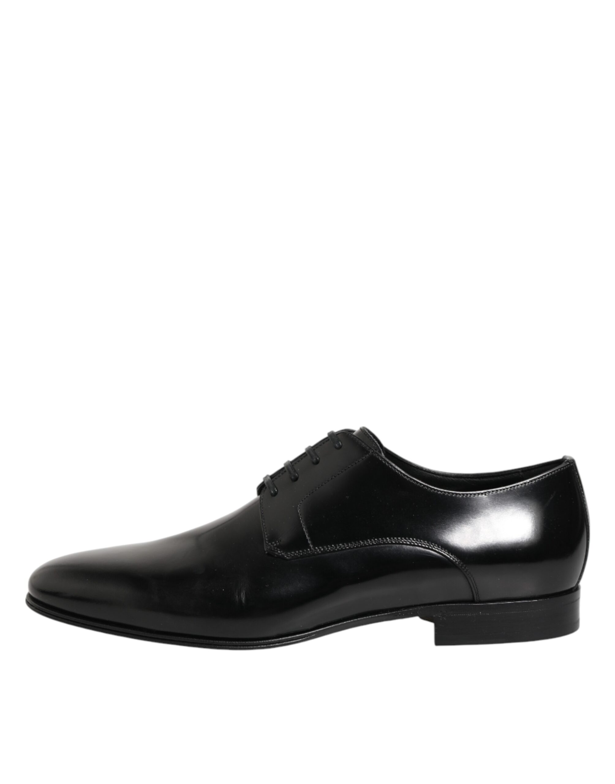 Dolce & Gabbana Black Calfskin Leather Derby Men Dress Shoes - Image 7
