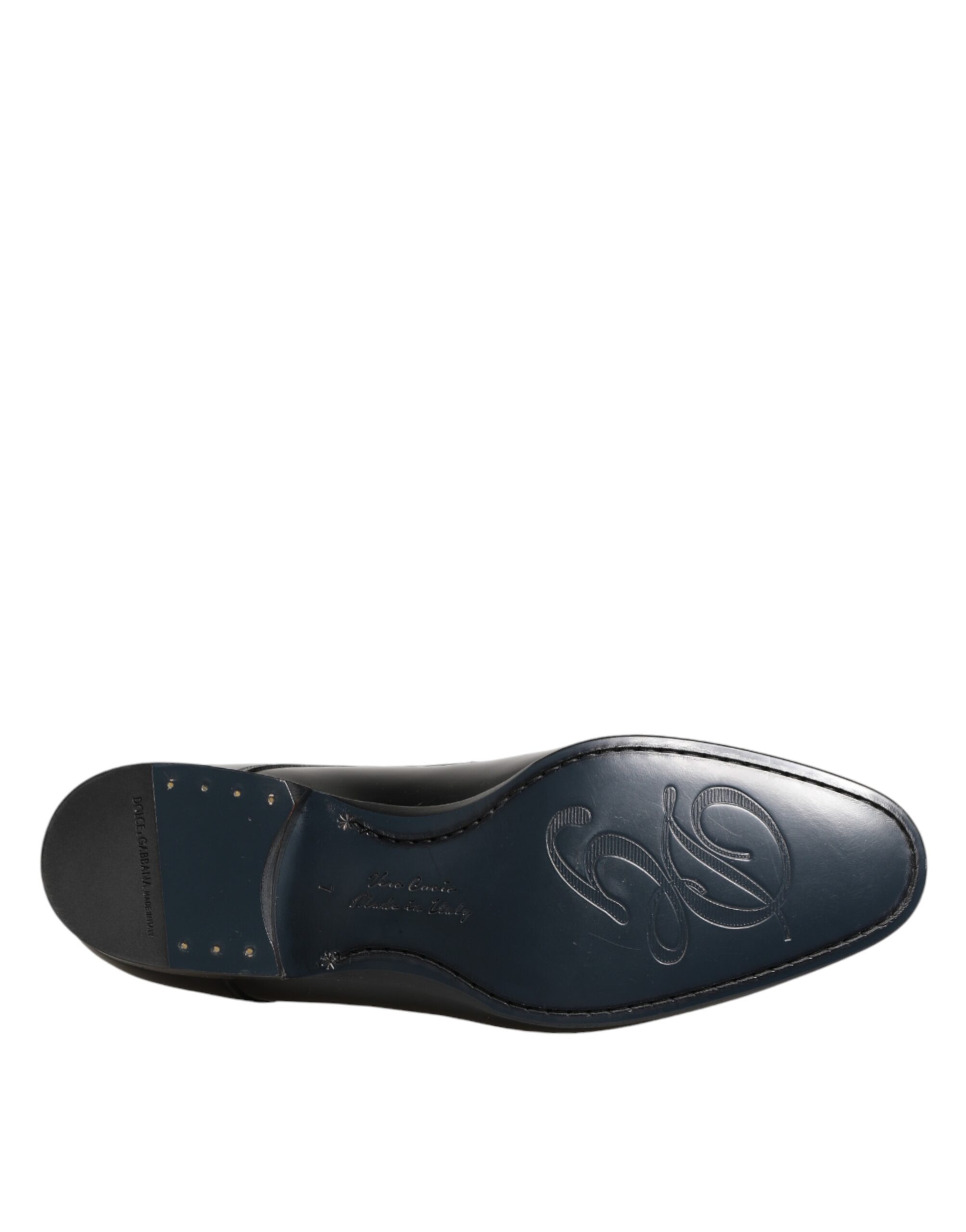 Dolce & Gabbana Black Calfskin Leather Derby Men Dress Shoes - Image 8