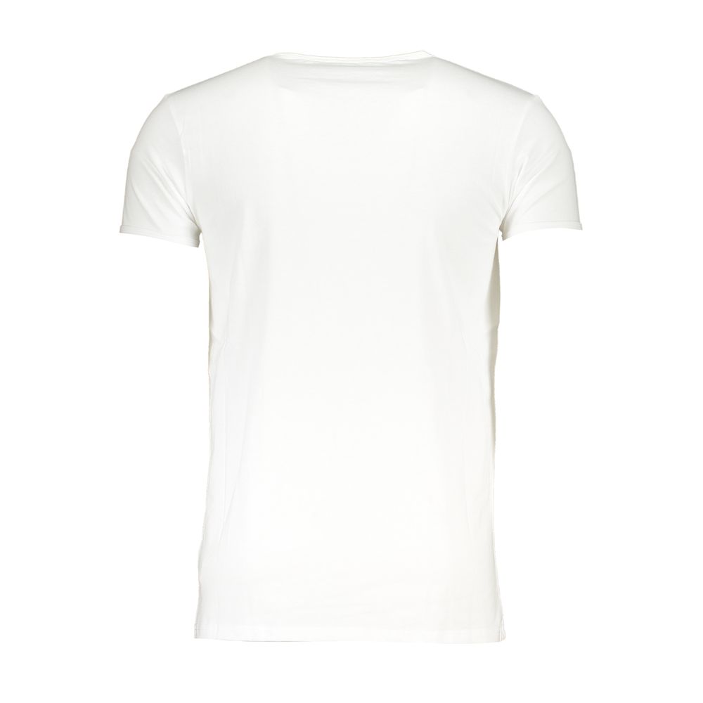 Cavalli Class Bianco Cotton Men T-Shirt - Image 2