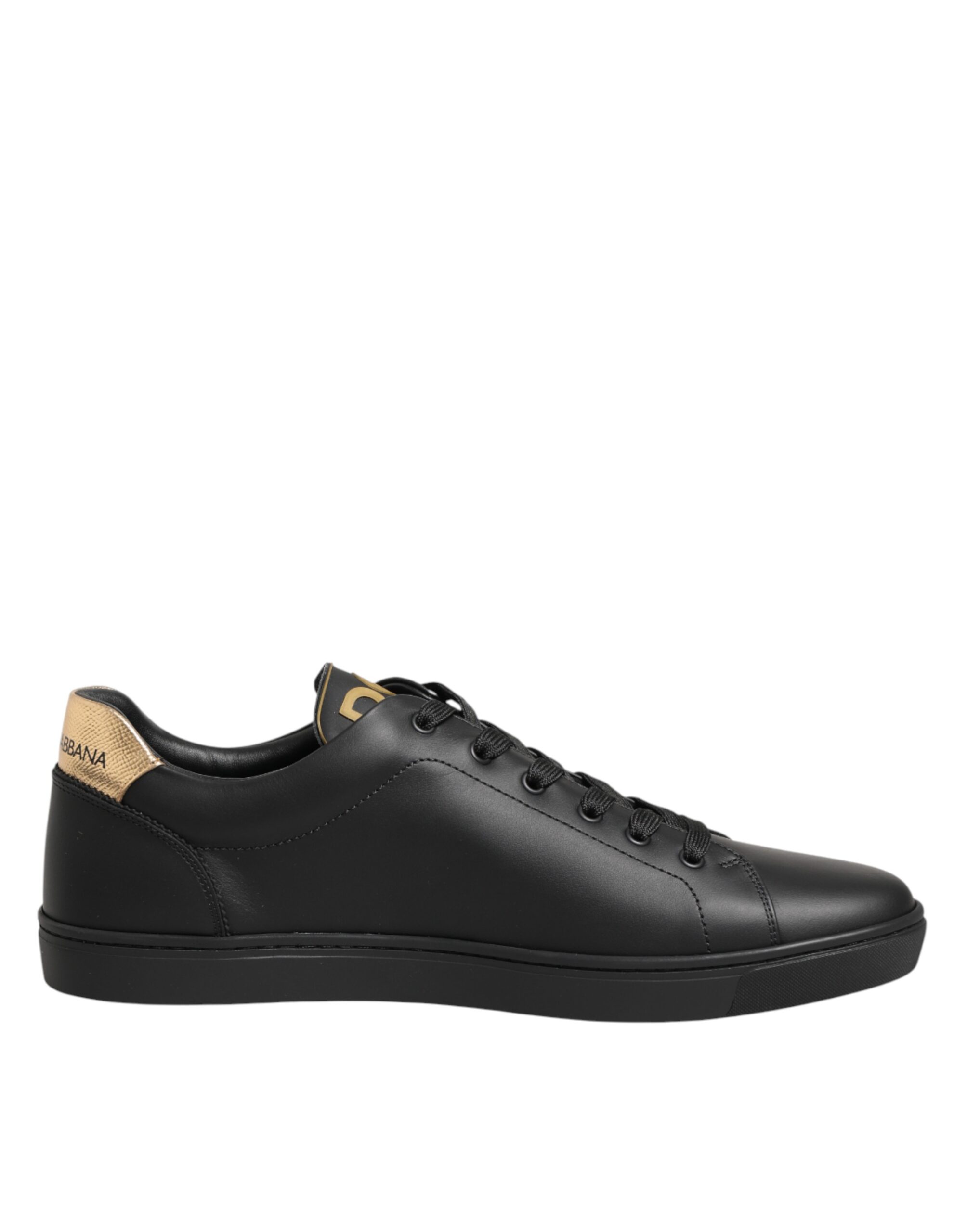Dolce & Gabbana Black Leather Heart Embellished Sneakers Shoes - Image 7