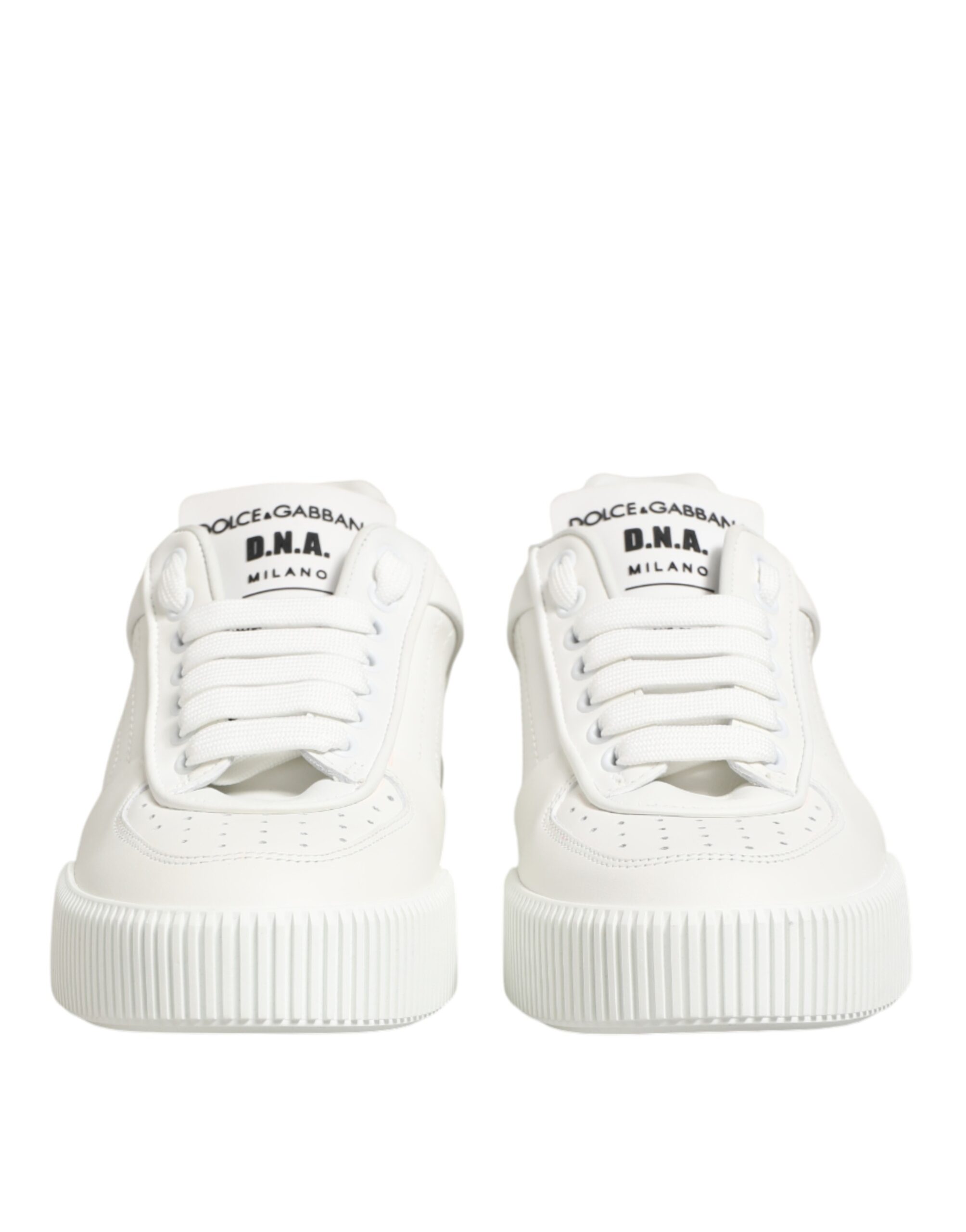 Dolce & Gabbana White Leather MIAMI Low Top Sneakers Shoes - Image 3