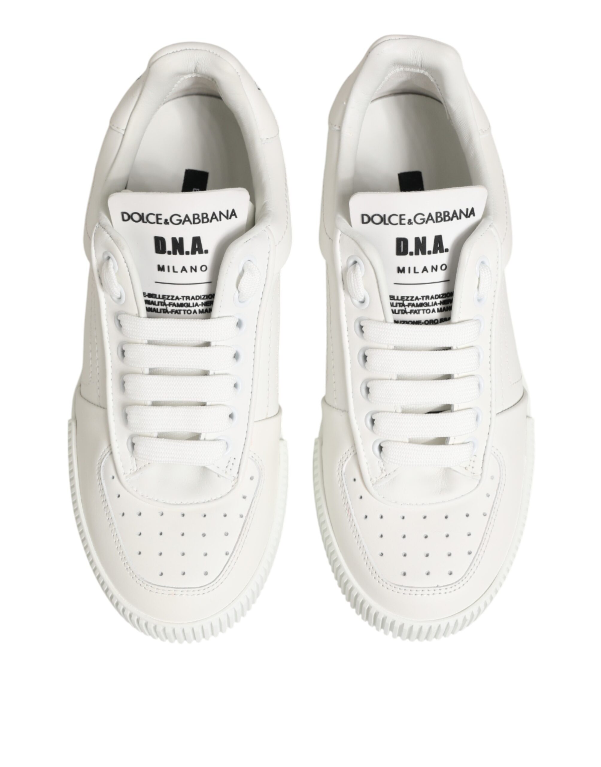 Dolce & Gabbana White Leather MIAMI Low Top Sneakers Shoes - Image 4