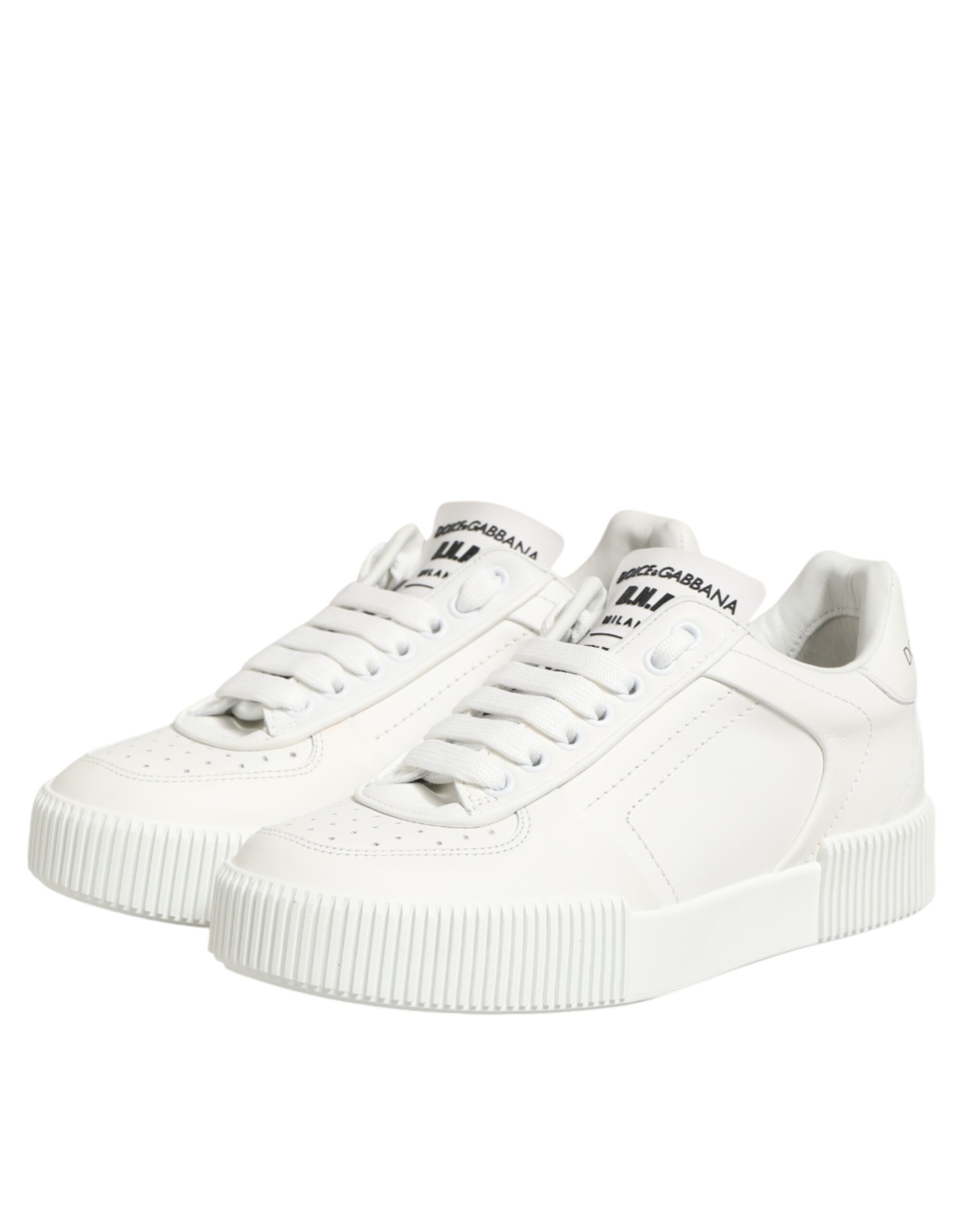 Dolce & Gabbana White Leather MIAMI Low Top Sneakers Shoes - Image 5