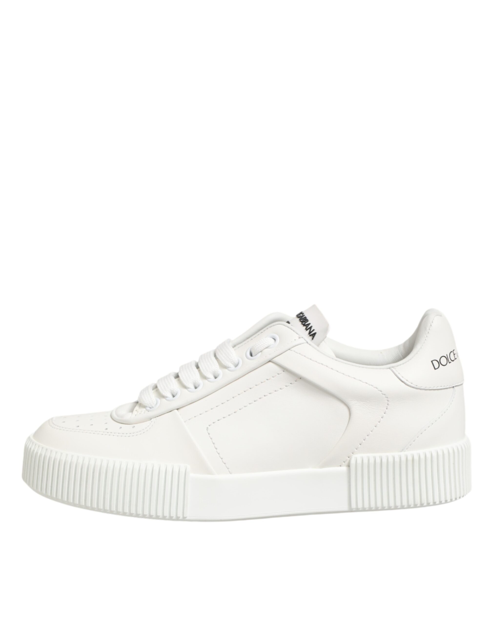 Dolce & Gabbana White Leather MIAMI Low Top Sneakers Shoes - Image 7