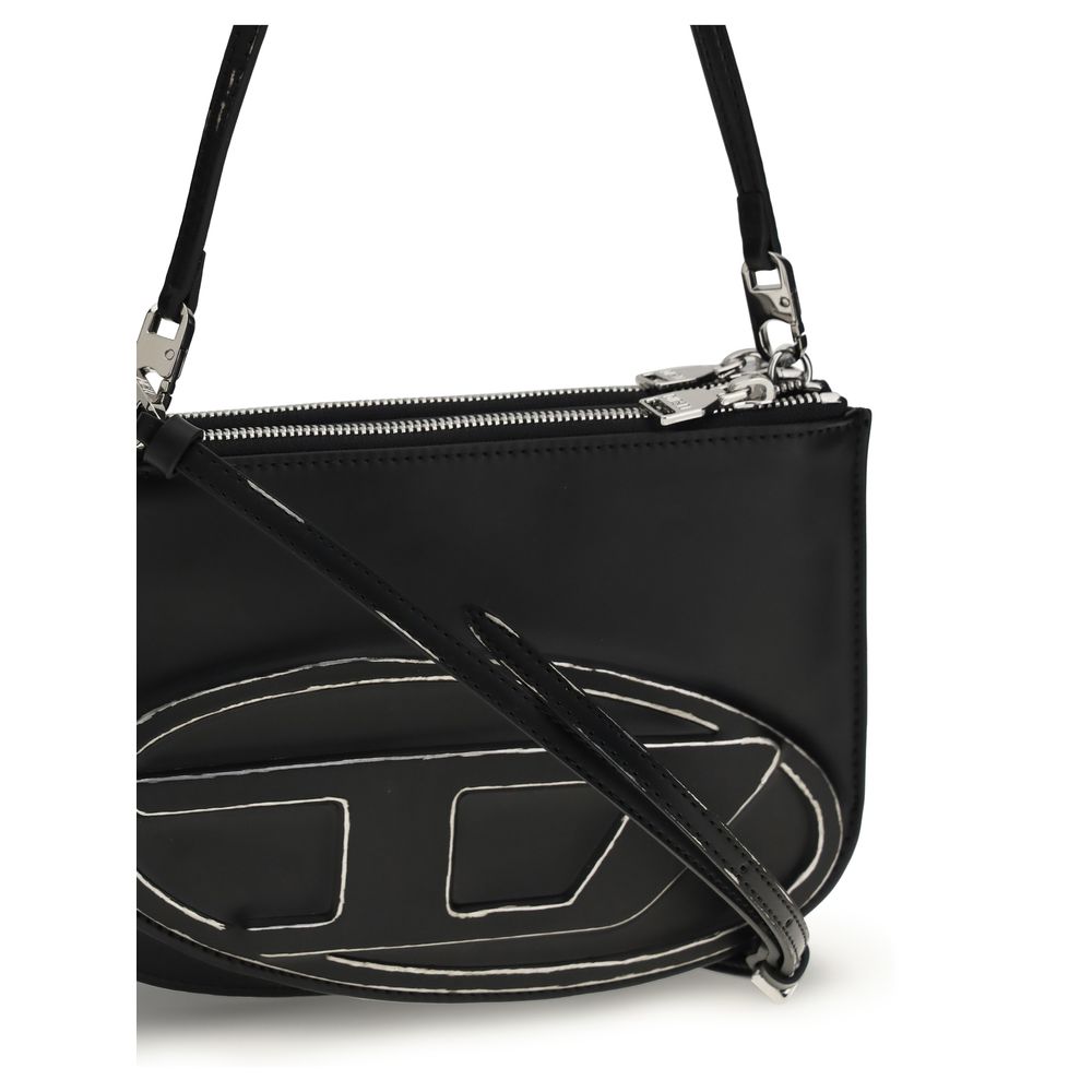 Diesel Black Calf Leather Bos Taurus Shoulder Bag - Image 4