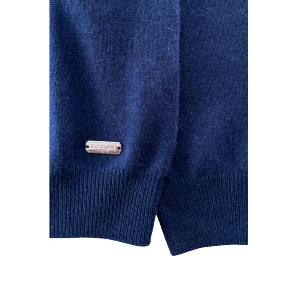 Baldinini Trend Blue Cashmere Men Sweater - Image 5