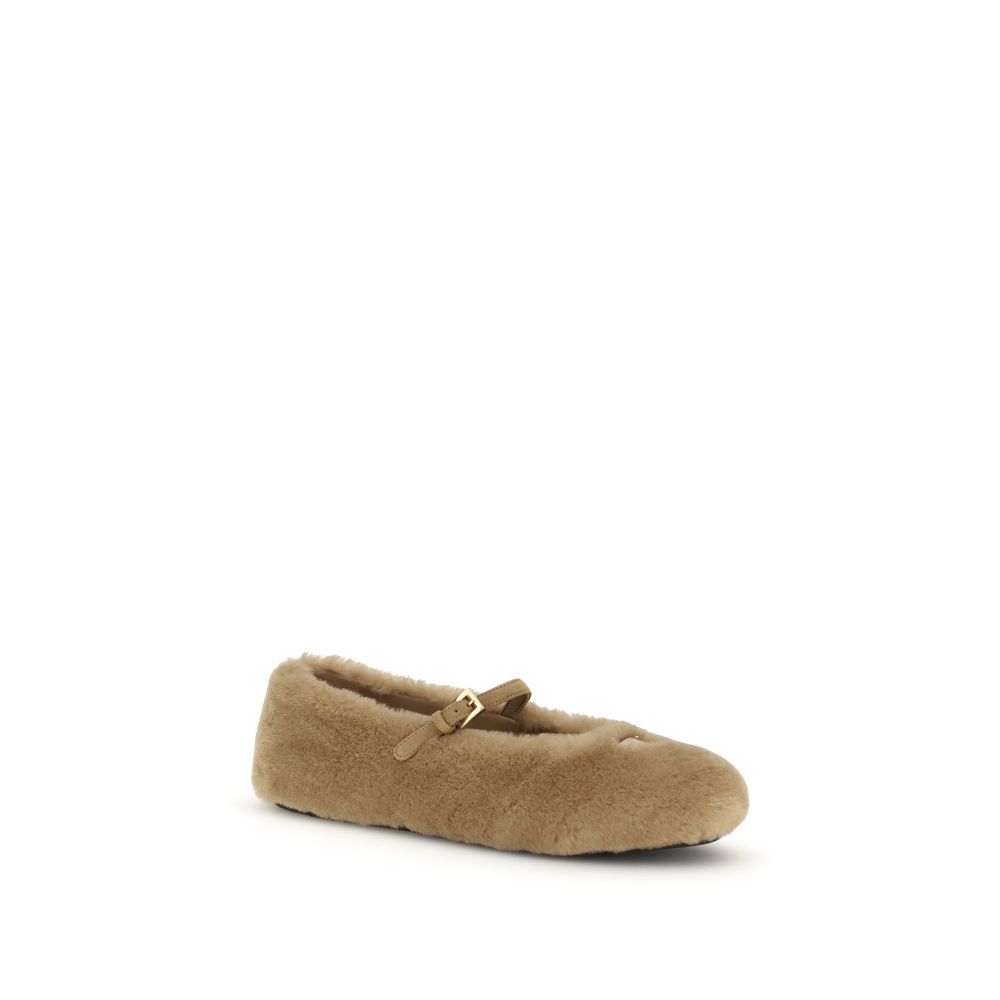 Prada Beige Lamb Ovis Aries Aries Ballet Flats - Image 2