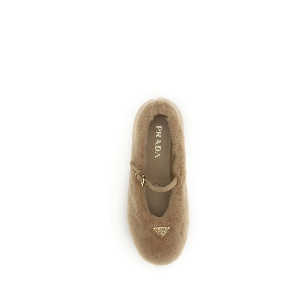Prada Beige Lamb Ovis Aries Aries Ballet Flats - Image 4