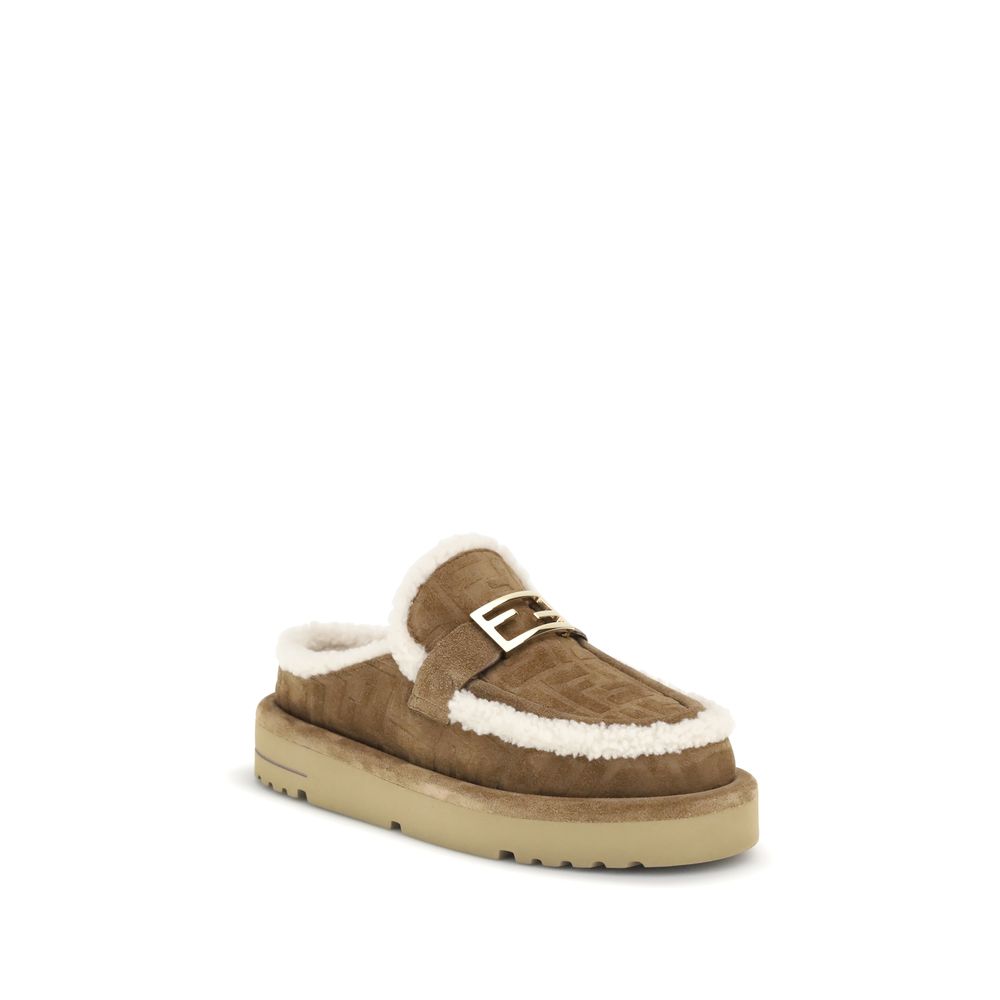 Fendi Beige Leather Mules - Image 2