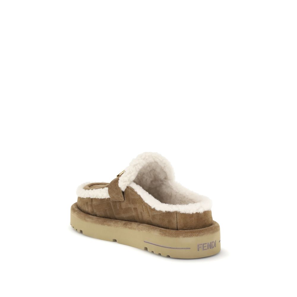 Fendi Beige Leather Mules - Image 3