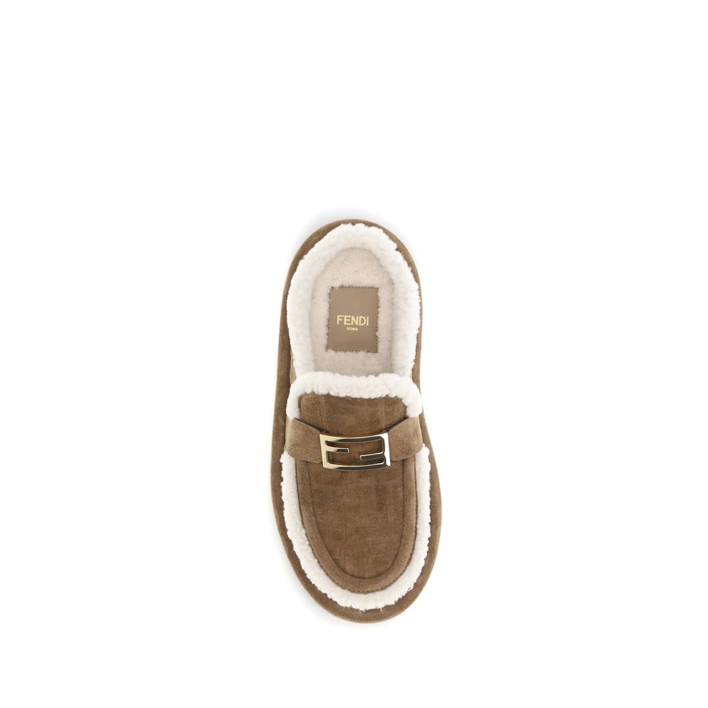 Fendi Beige Leather Mules - Image 4