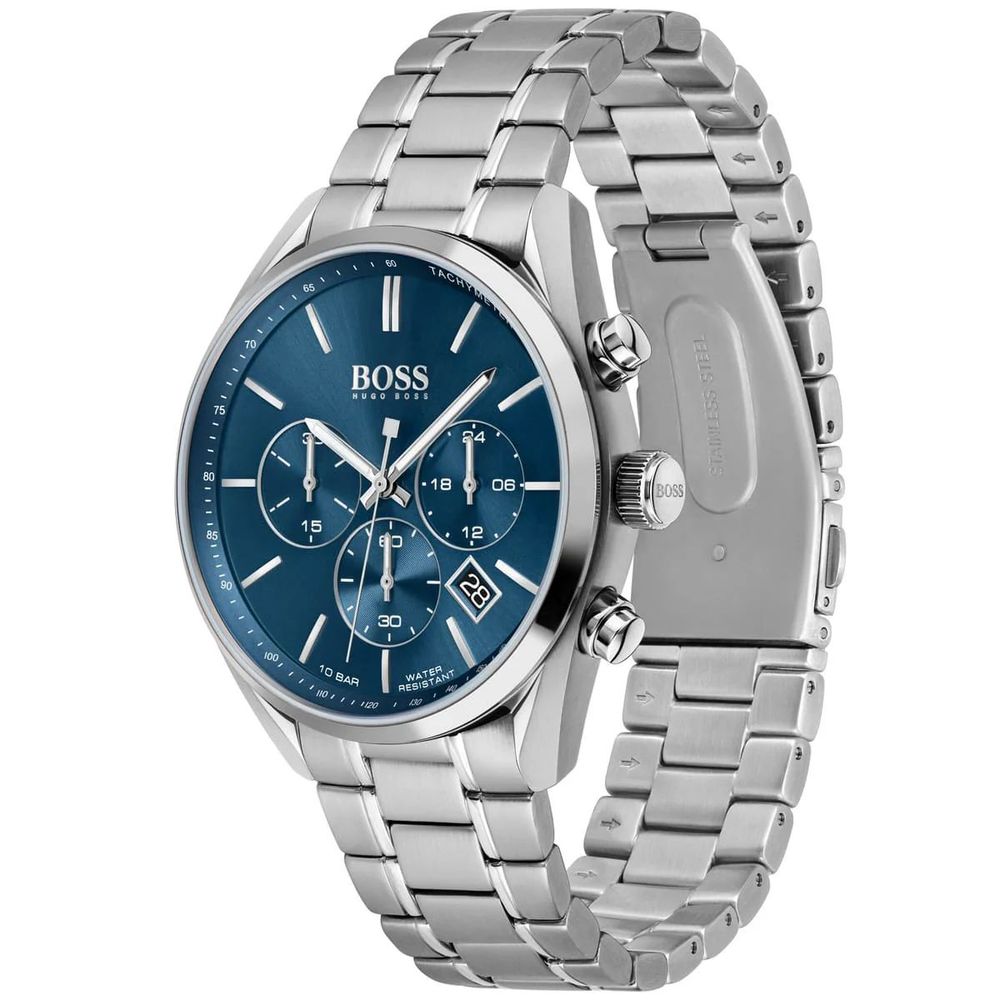 Hugo Boss Gray Stainless Steel Dress Watch - Image 3