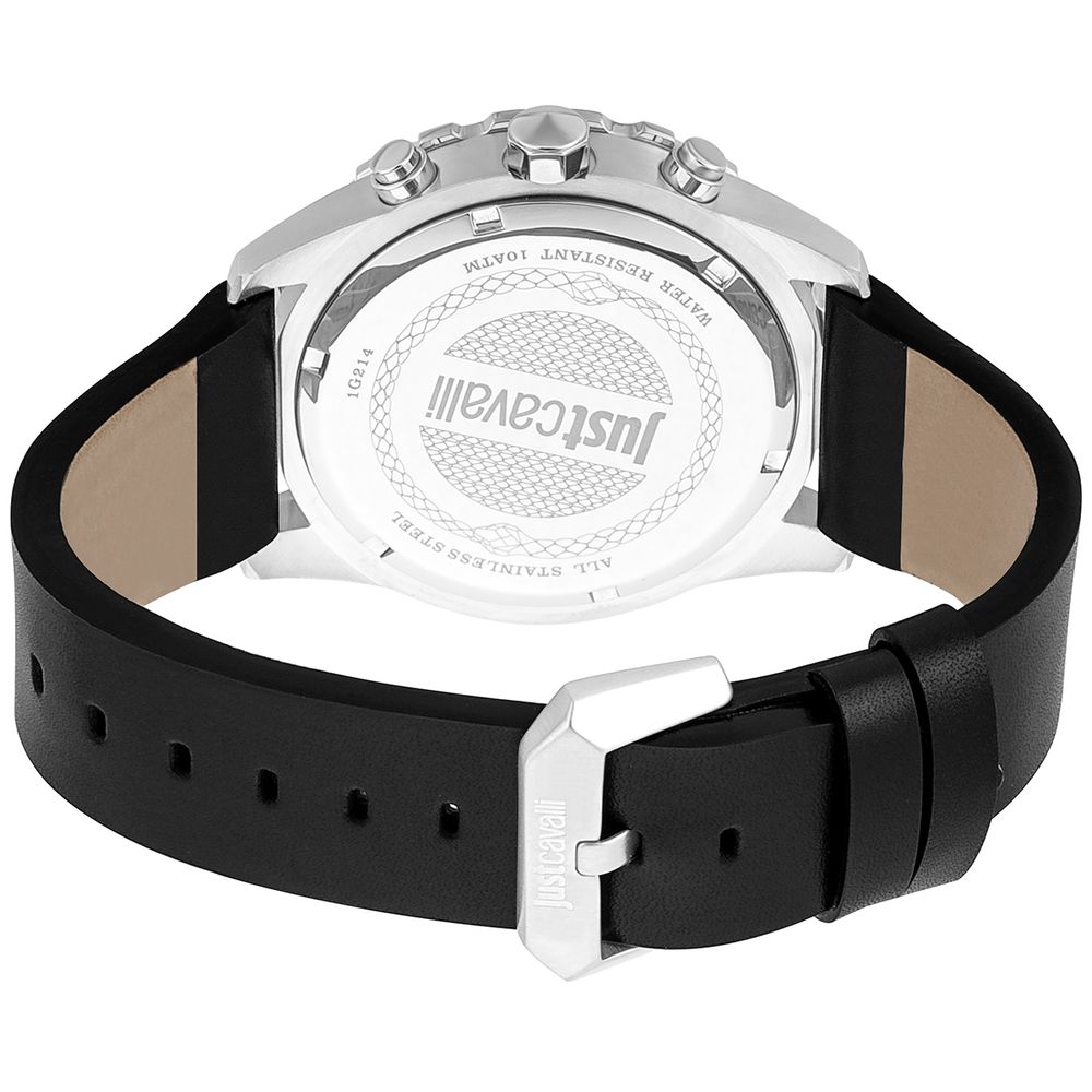 Just Cavalli Black Leather Bracelet Watch - Image 2