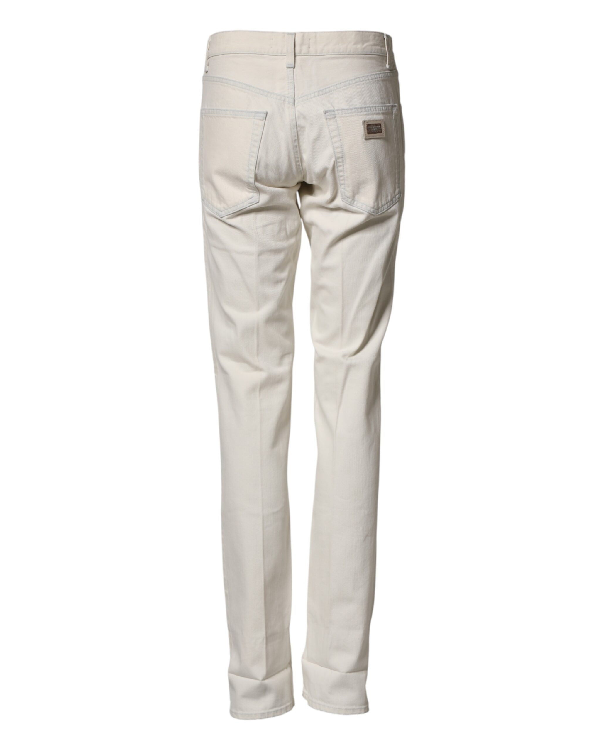Dolce & Gabbana White Cotton Skinny Denim Trouser Men Jeans - Image 3