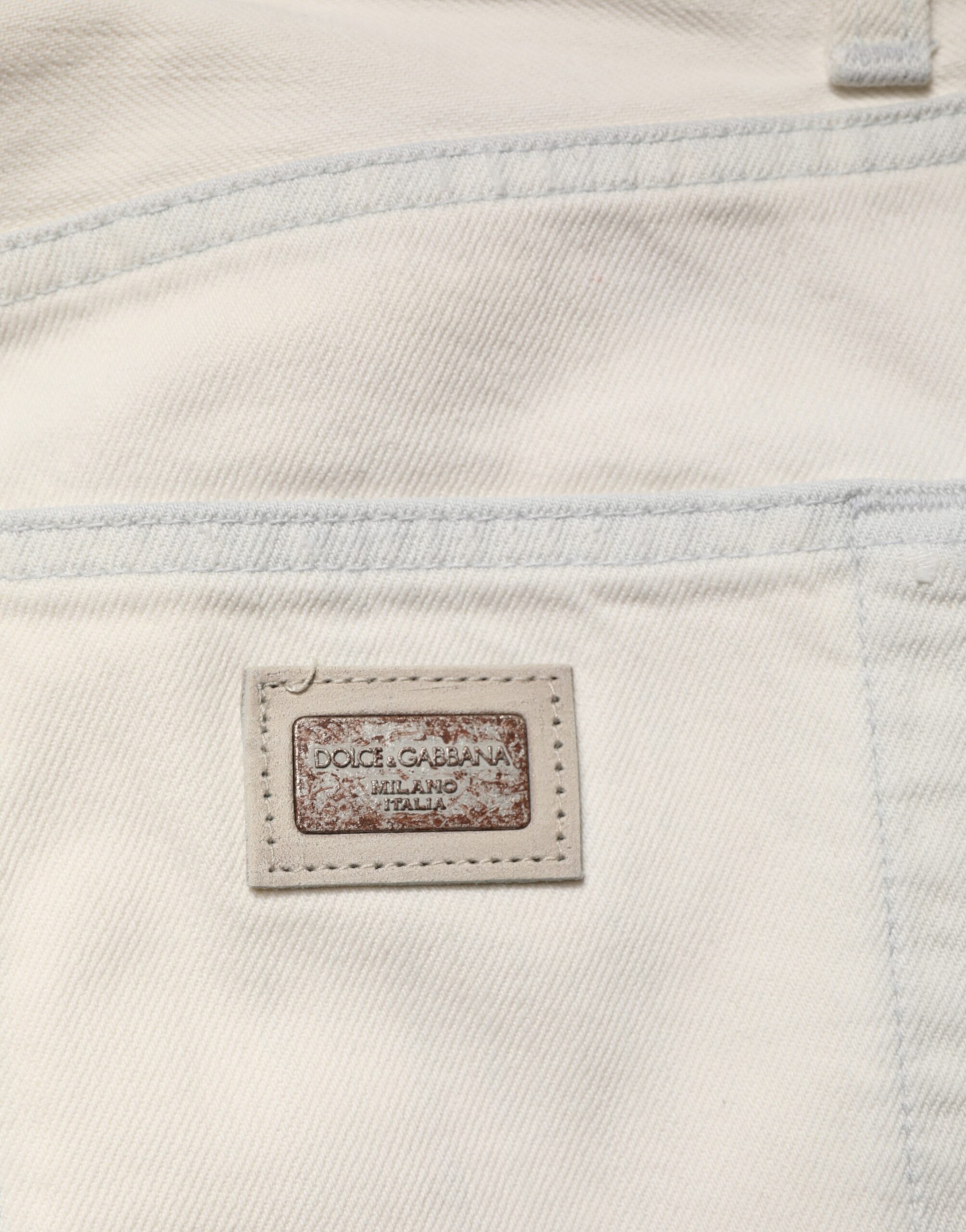 Dolce & Gabbana White Cotton Skinny Denim Trouser Men Jeans - Image 5