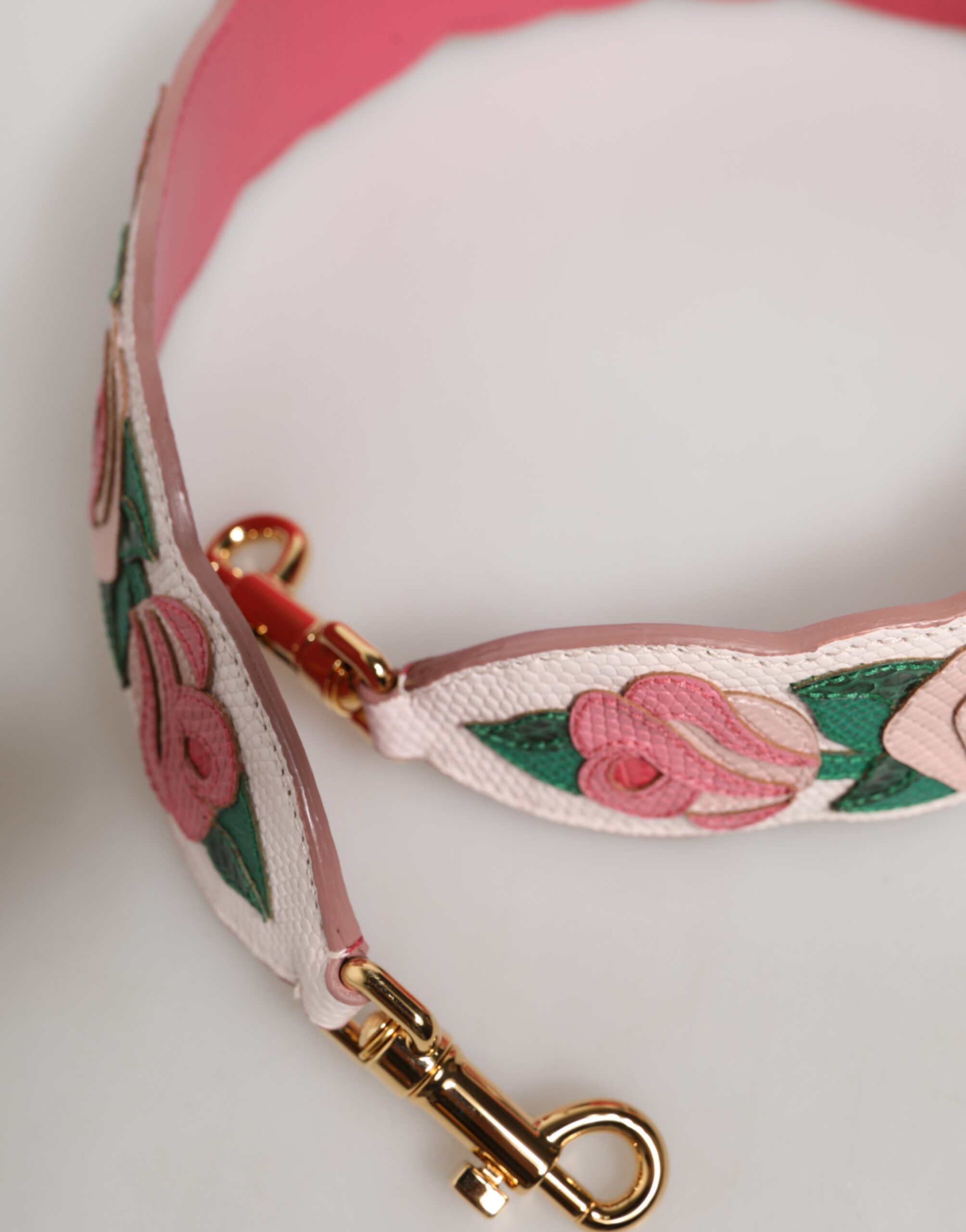 Dolce & Gabbana Strap White Floral Calf Leather Bag Accessory Shoulder - Image 3