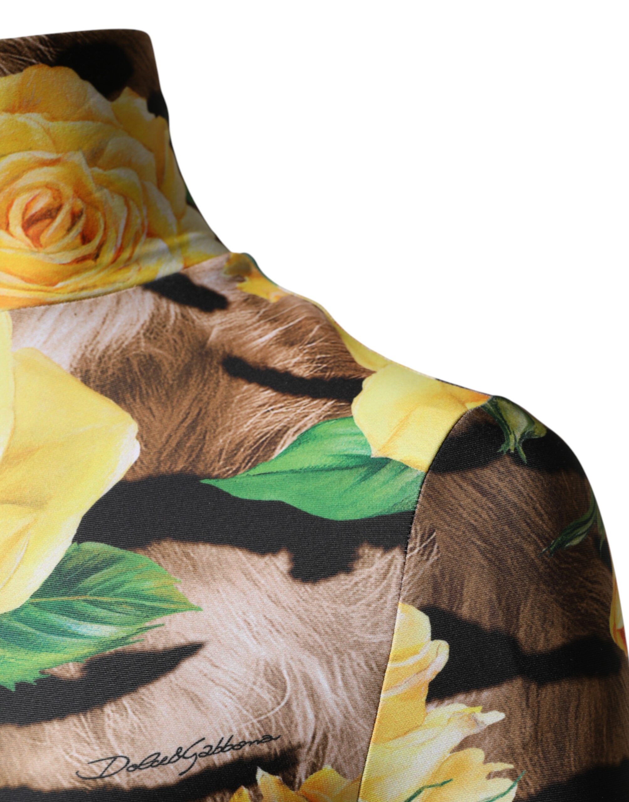 Dolce & Gabbana Multicolor Floral Print Sheath Mini Dress - Image 4