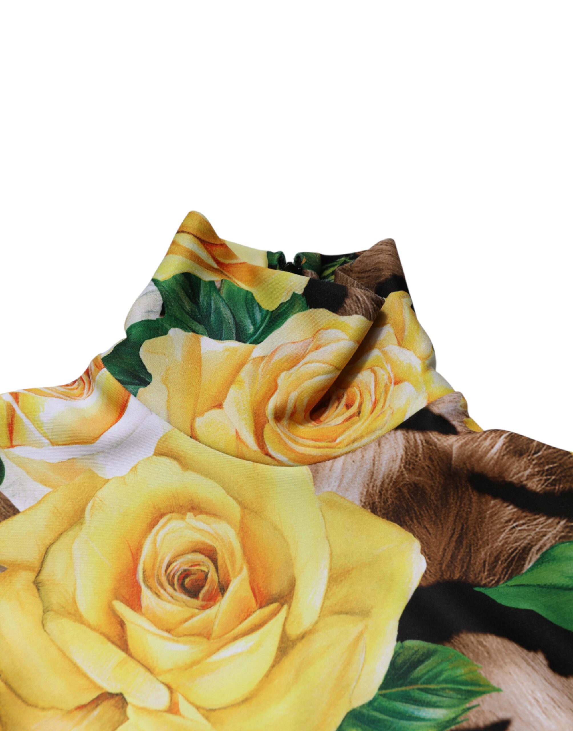 Dolce & Gabbana Multicolor Floral Print Sheath Mini Dress - Image 7