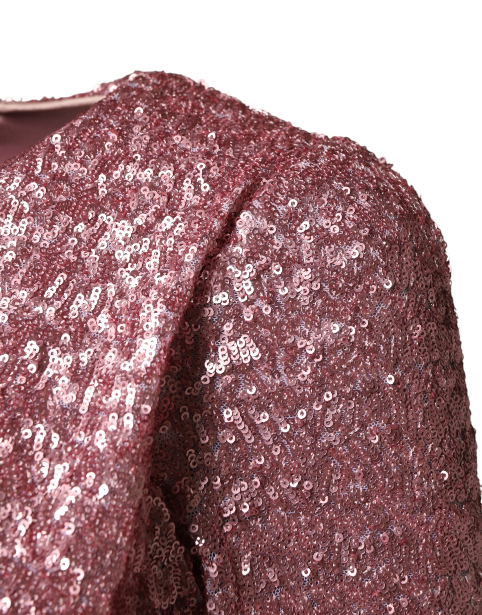 Dolce & Gabbana Pink Sequinned Mermaid Long Gown Dress - Image 4