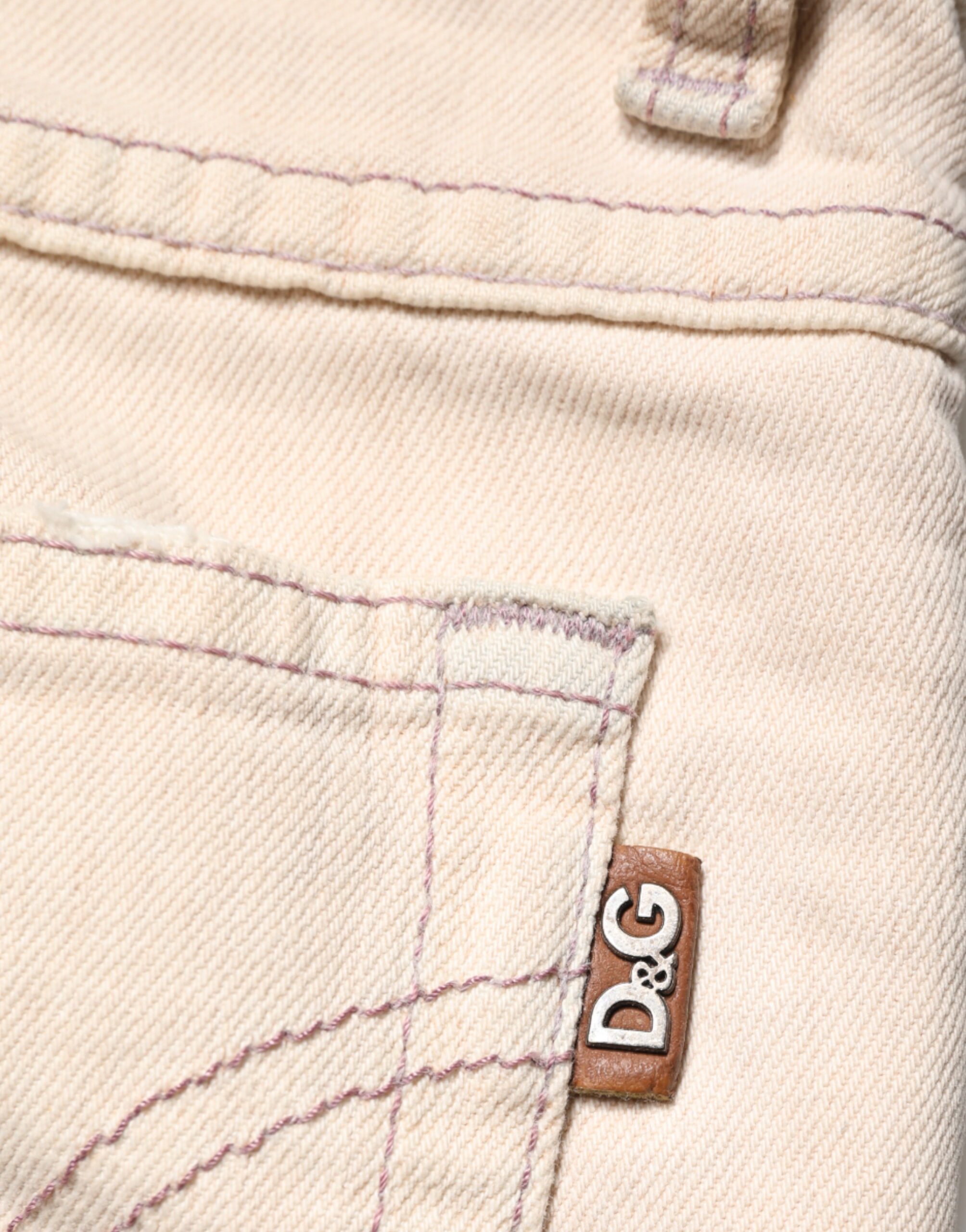 Dolce & Gabbana Beige Low Waist Cotton Slim Fit Denim Trousers Jeans - Image 5