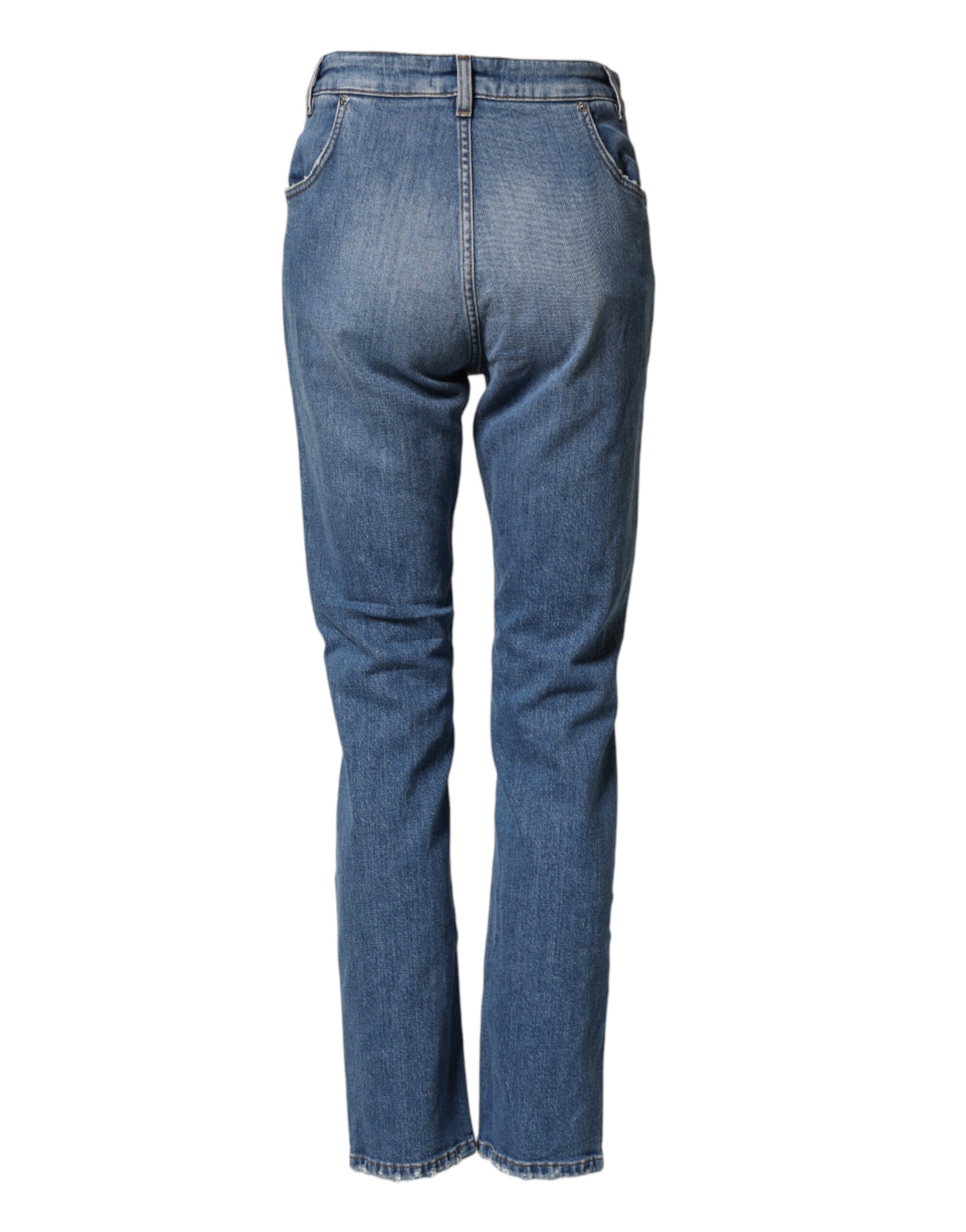 Dolce & Gabbana Blue Distressed Washed Cotton Denim Jeans - Image 3