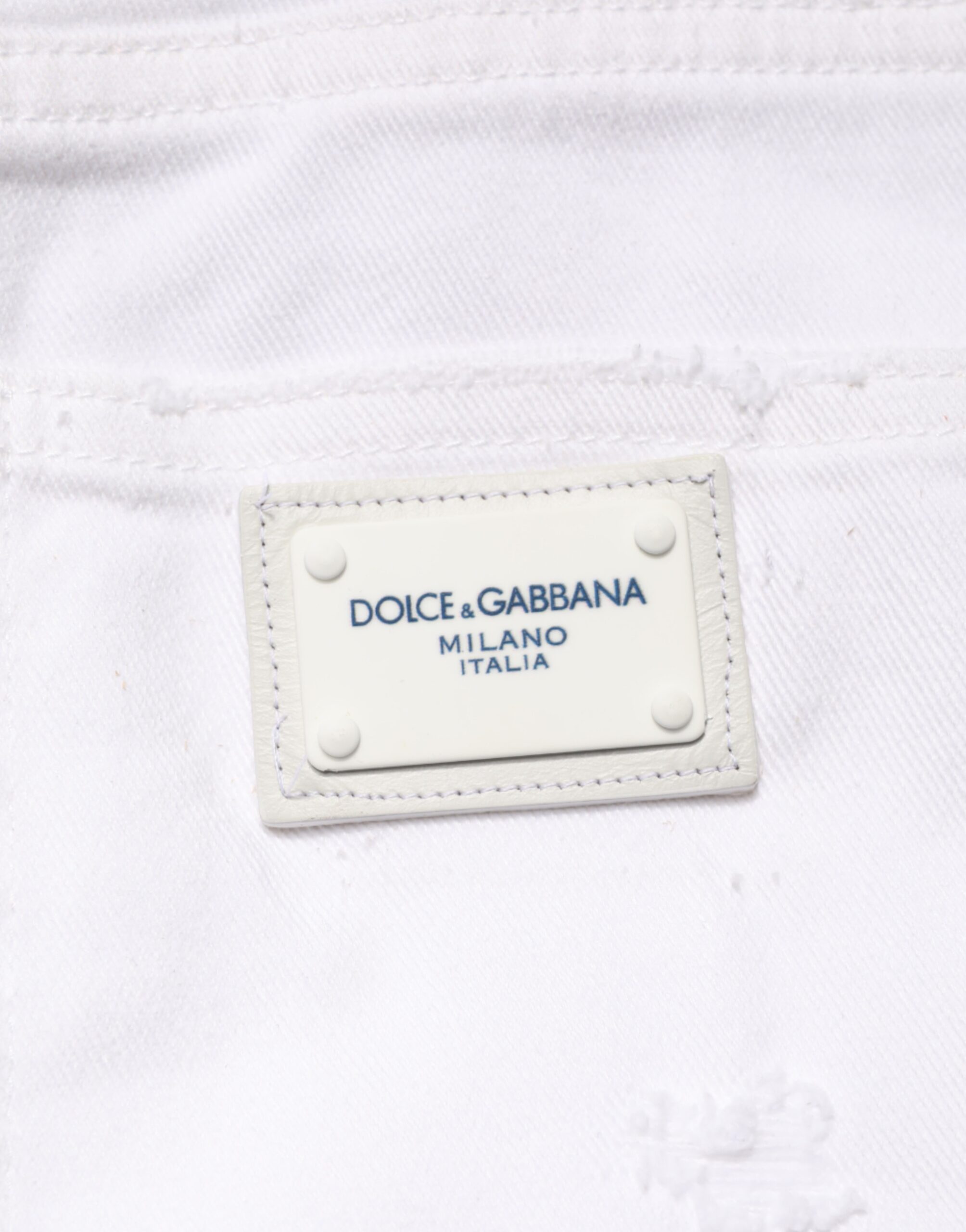 Dolce & Gabbana White Distressed Cotton BOYFRIEND Denim Jeans - Image 5